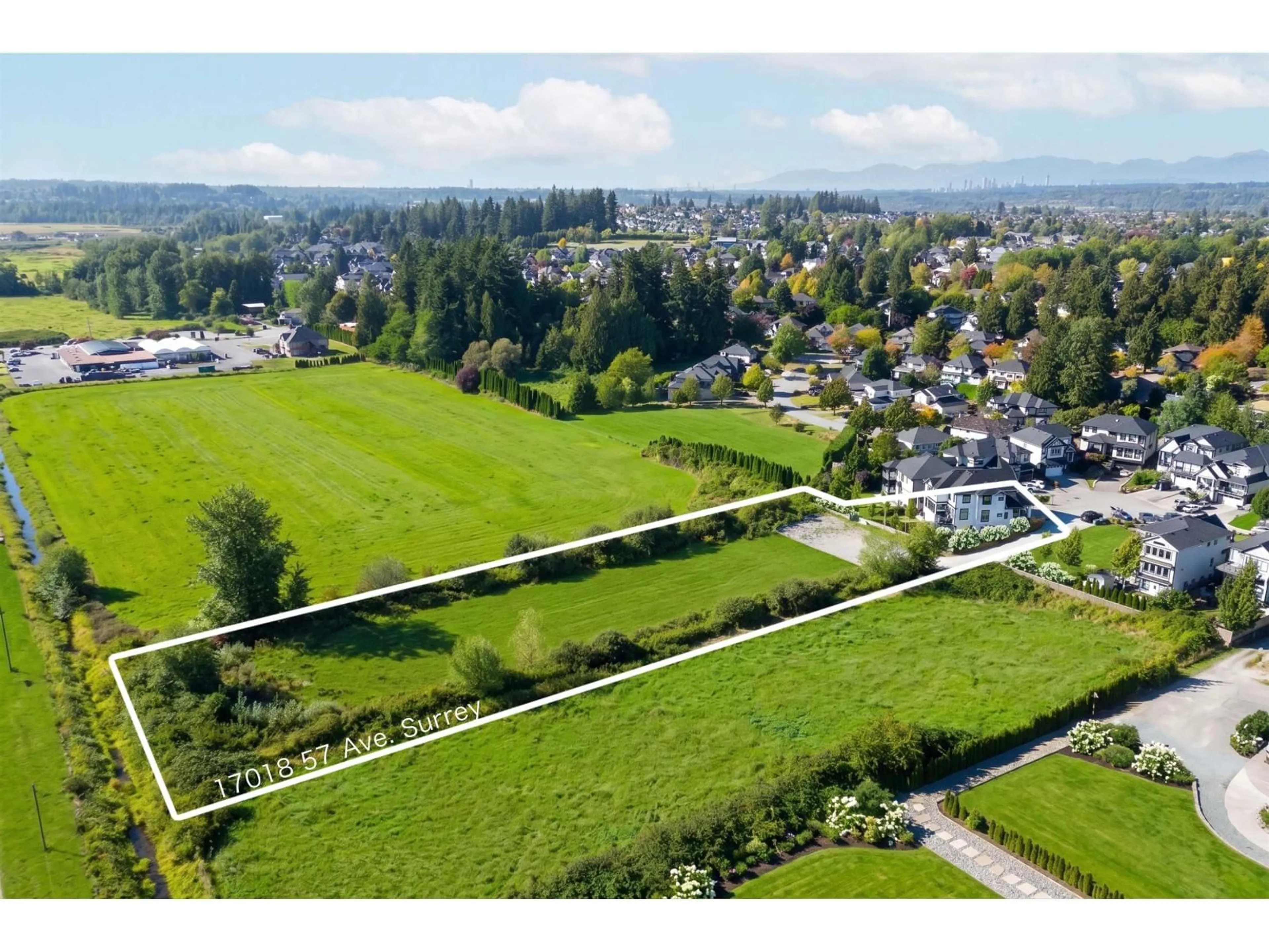 A pic from outside/outdoor area/front of a property/back of a property/a pic from drone, mountain view for 17018 57 AVENUE, Surrey British Columbia V3S8P3