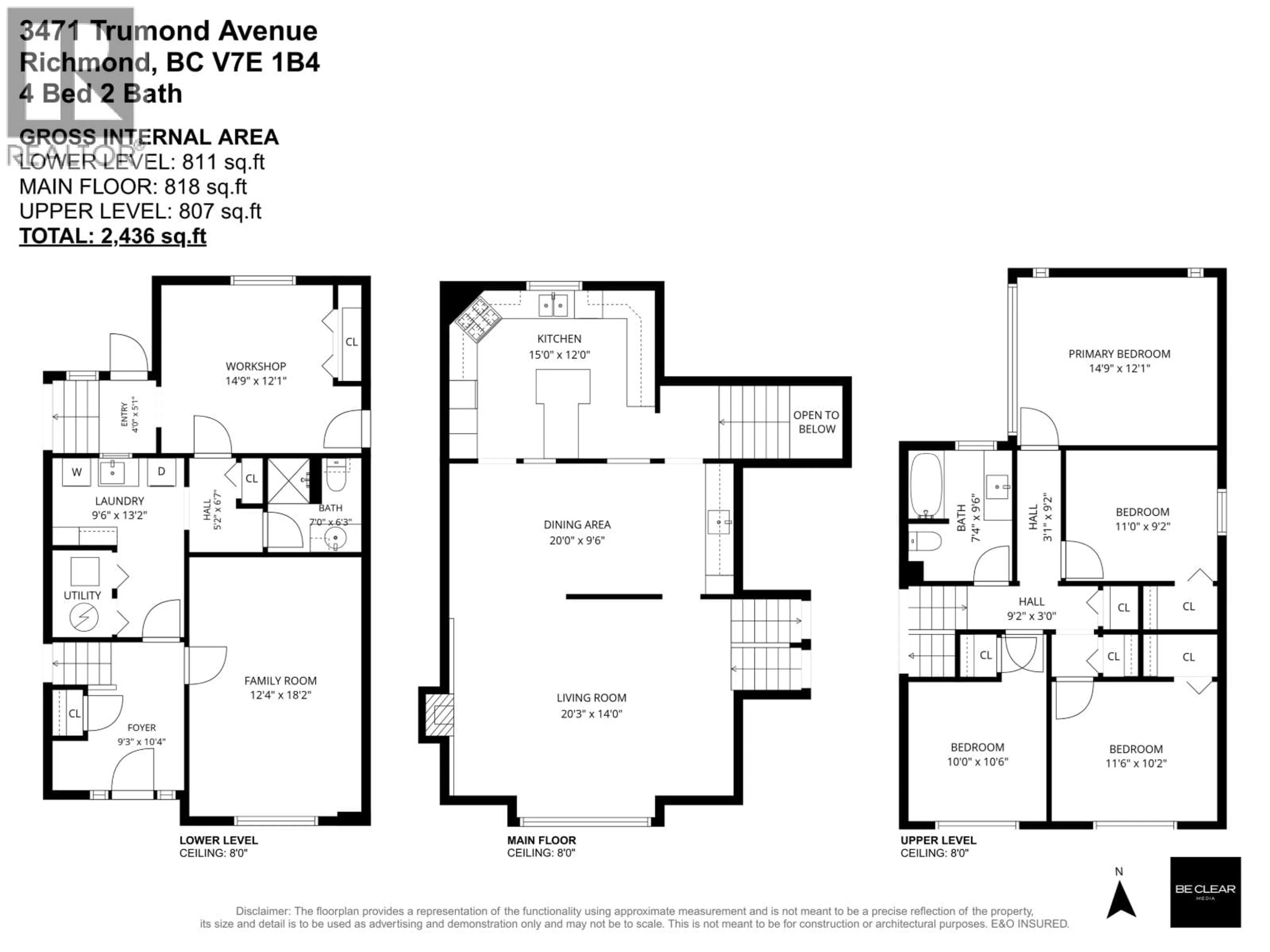 Floor plan for 3471 TRUMOND AVENUE, Richmond British Columbia V7E1B4