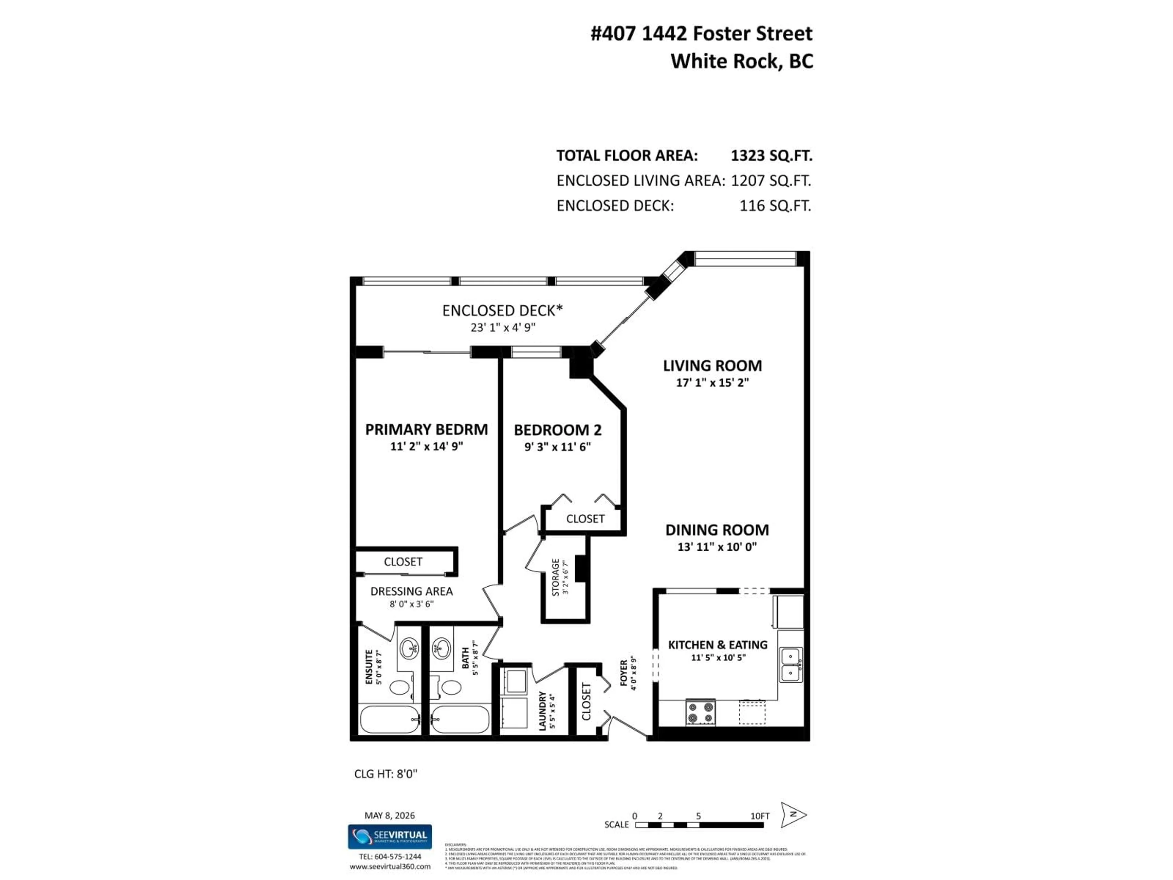 Floor plan for 407 - 1442 FOSTER STREET, White Rock British Columbia V4B3X7