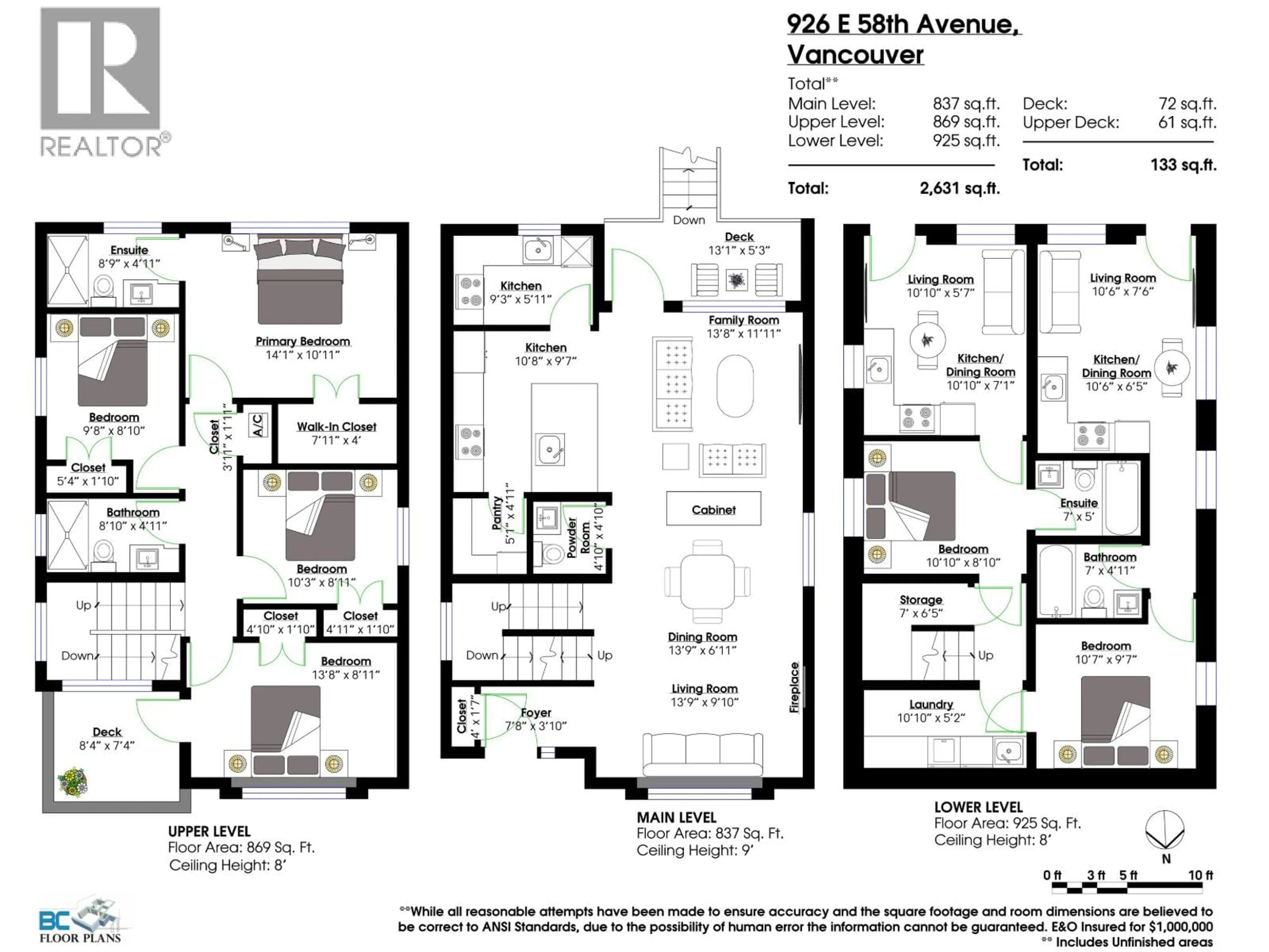 Floor plan for 926 58TH AVENUE, Vancouver British Columbia V5X1W5