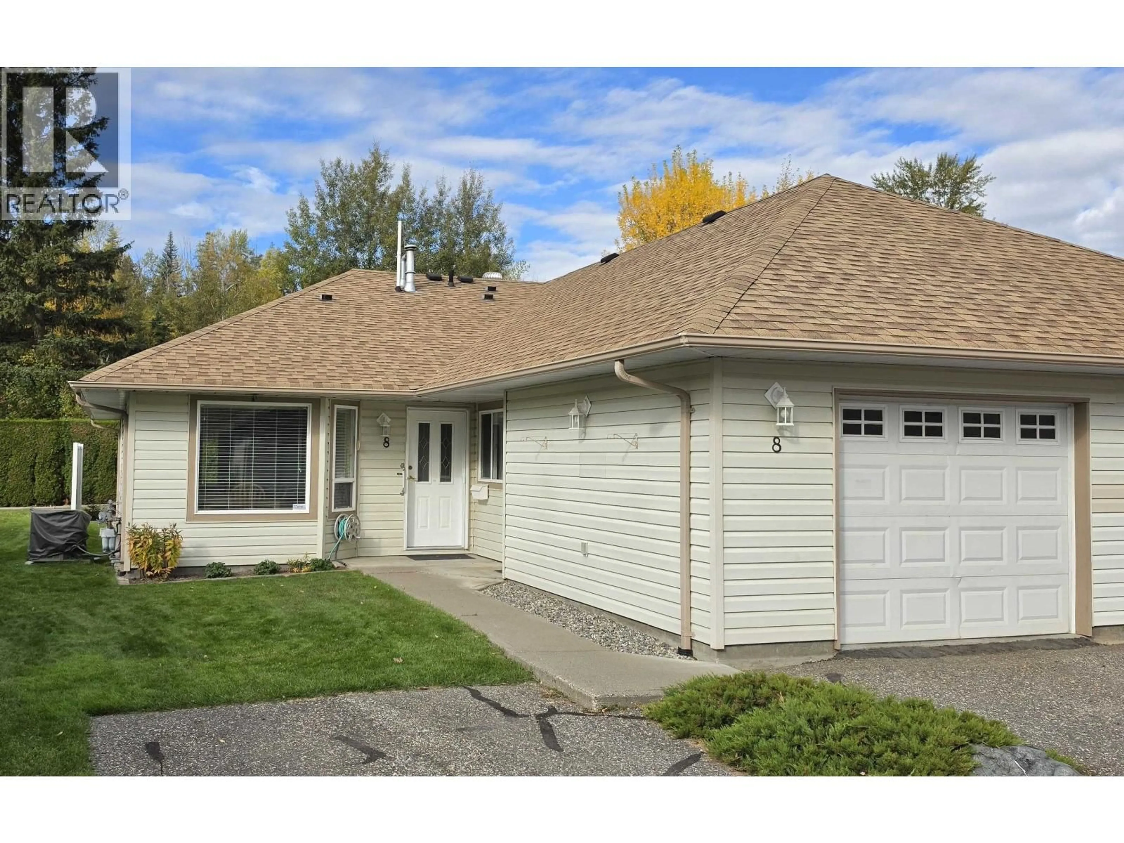 Home with vinyl exterior material, street for 8 - 490 LEWIS DRIVE, Quesnel British Columbia V2J5W2