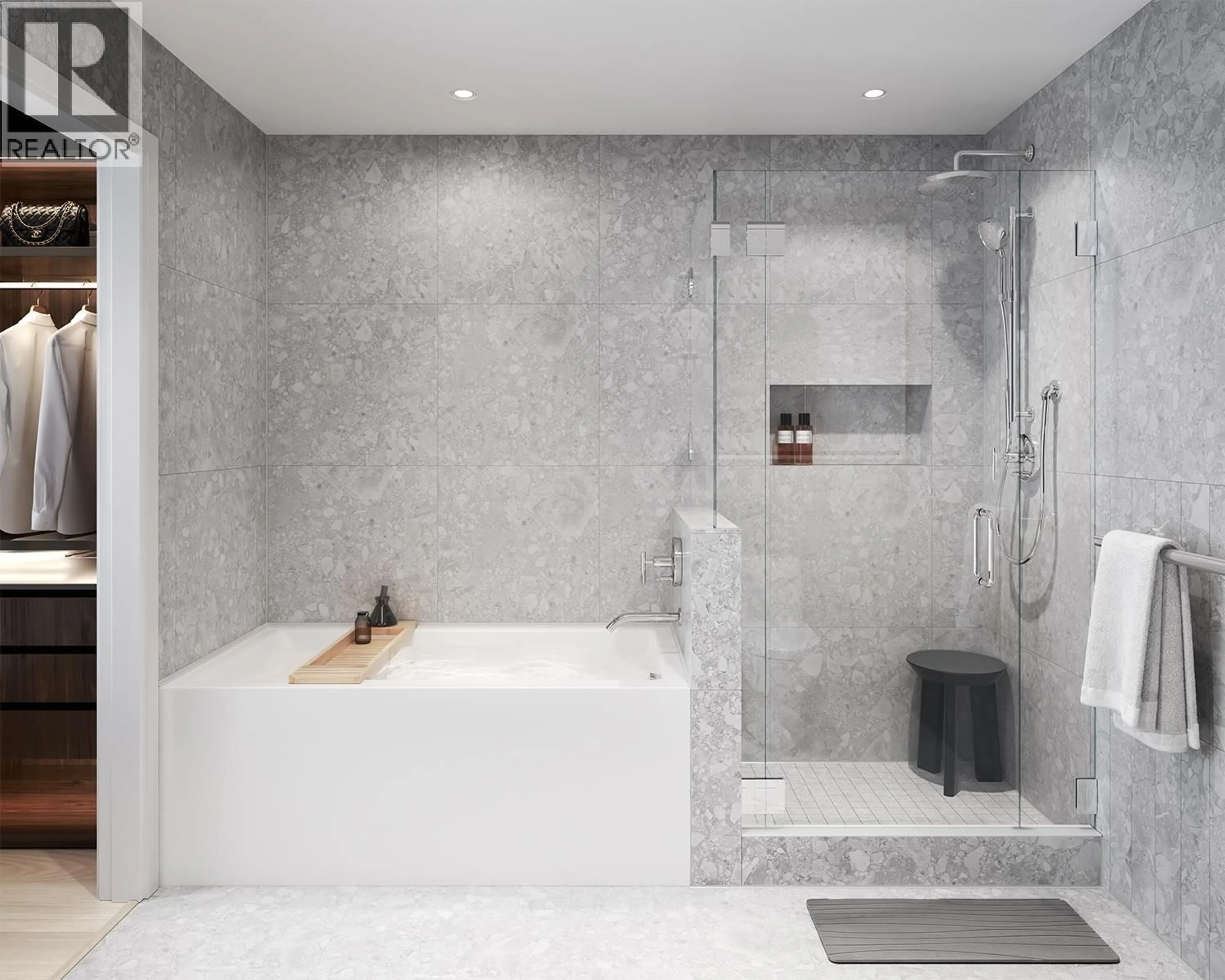 Contemporary bathroom, ceramic/tile floor for 908 - 2180 ALPHA AVENUE, Burnaby British Columbia V5C0K2