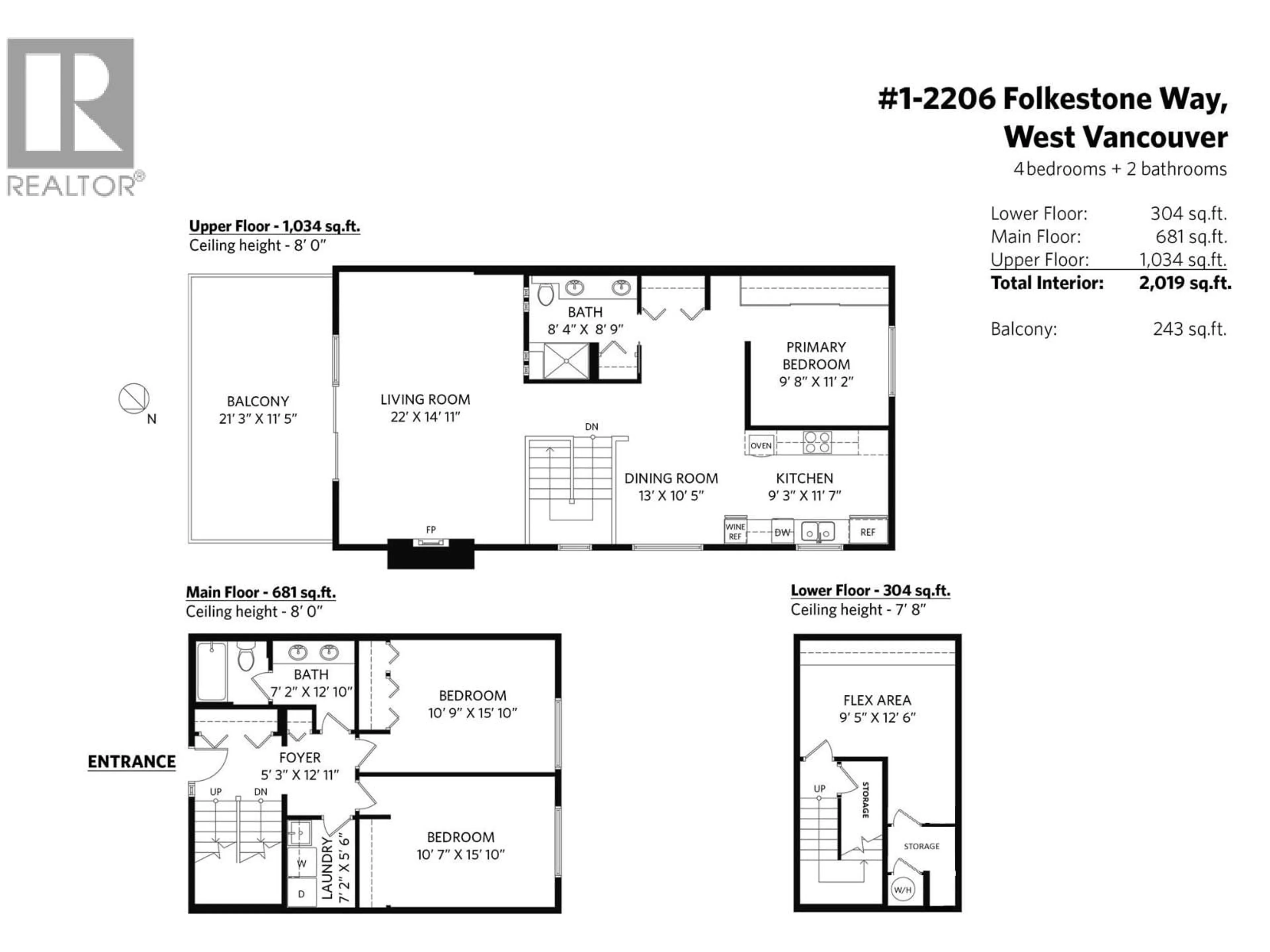 Floor plan for 1 - 2206 FOLKESTONE WAY, West Vancouver British Columbia V7S2X7