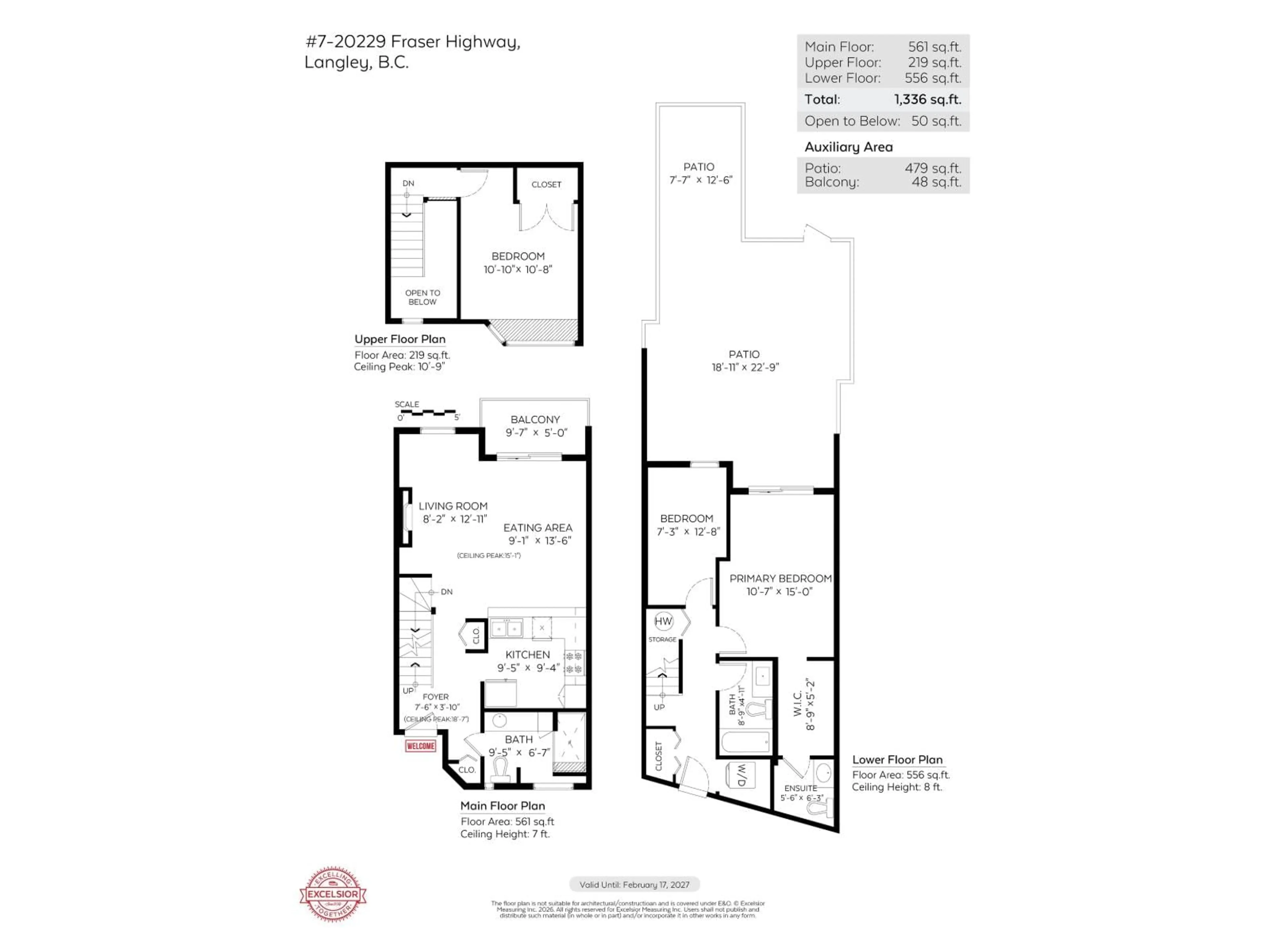 Floor plan for 7 - 20229 FRASER HIGHWAY, Langley British Columbia V3A4E7