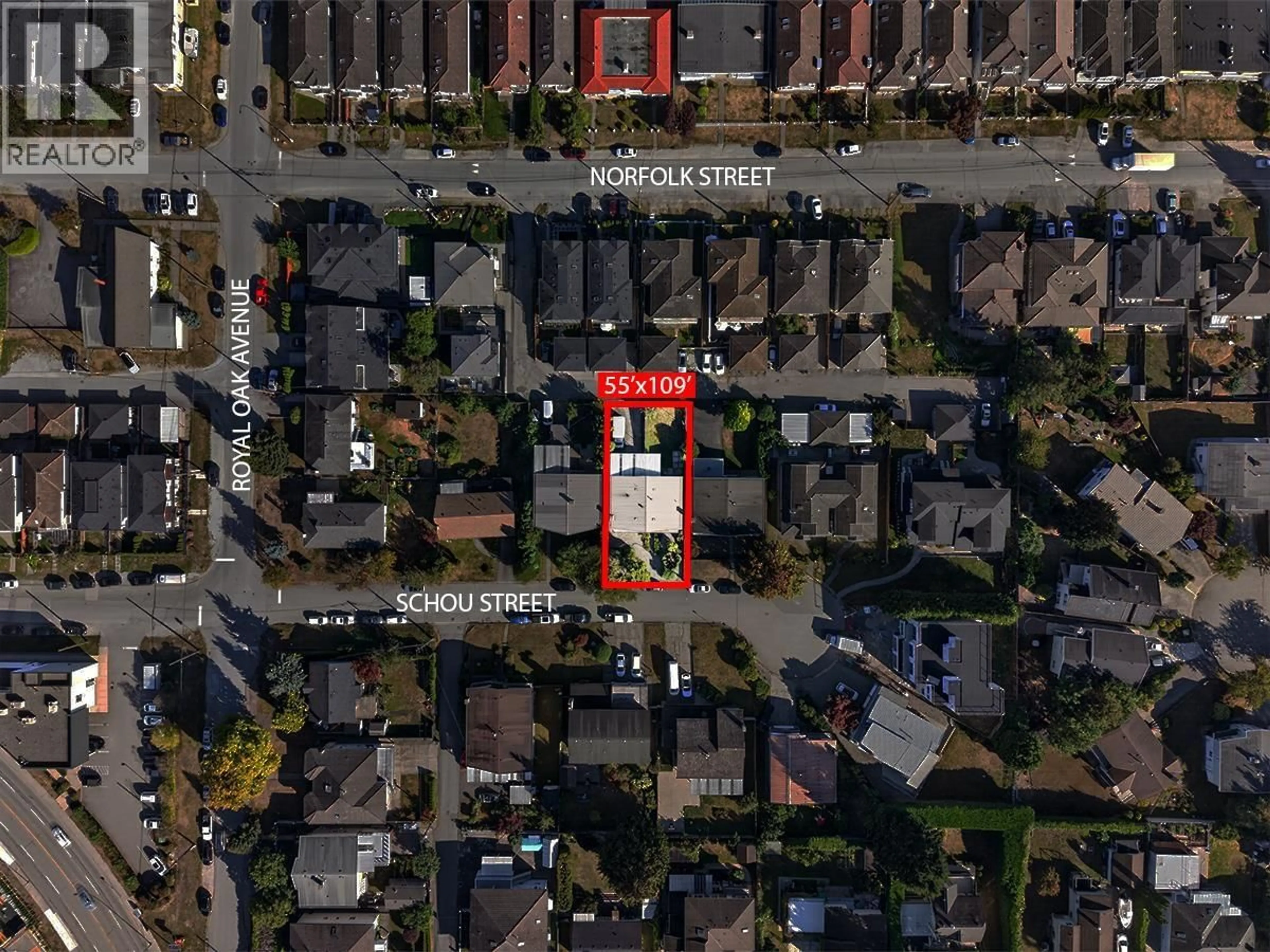 A pic from outside/outdoor area/front of a property/back of a property/a pic from drone, street for 5275 SCHOU STREET, Burnaby British Columbia V5G1M5