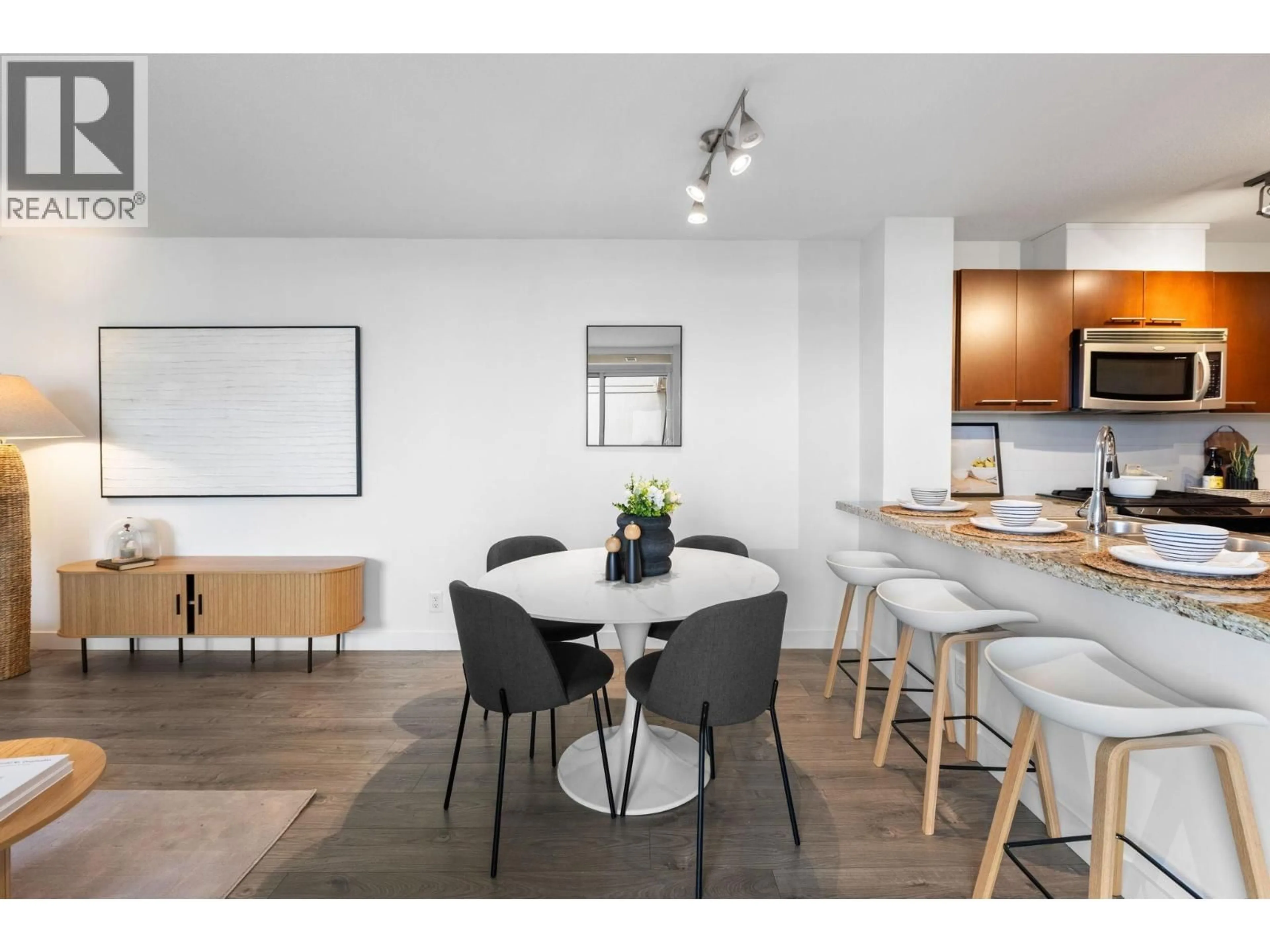 Open concept kitchen, wood/laminate floor for 916 - 9171 FERNDALE ROAD, Richmond British Columbia V6Y0A5