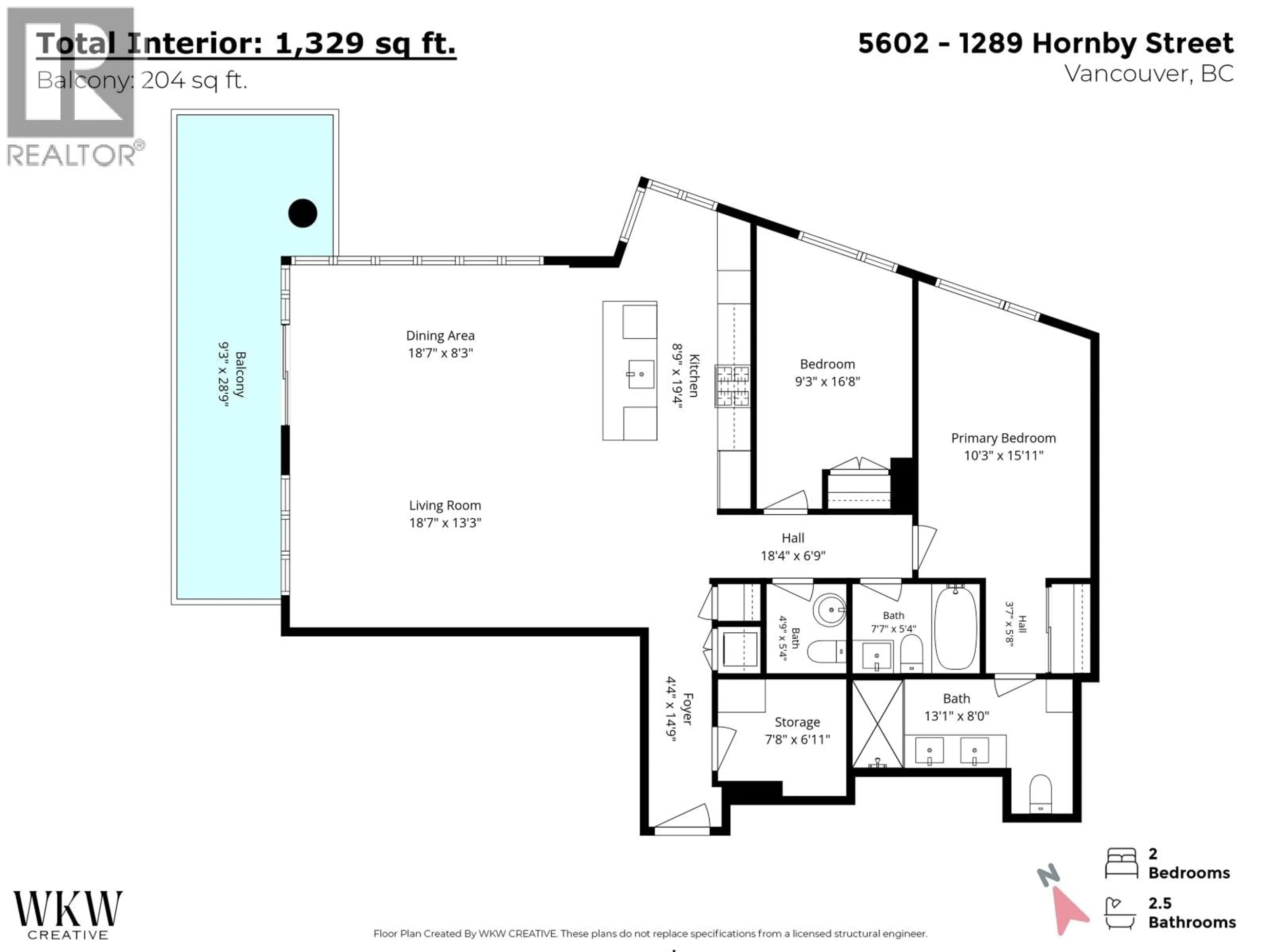 Floor plan for 5602 - 1289 HORNBY STREET, Vancouver British Columbia V6Z0G7