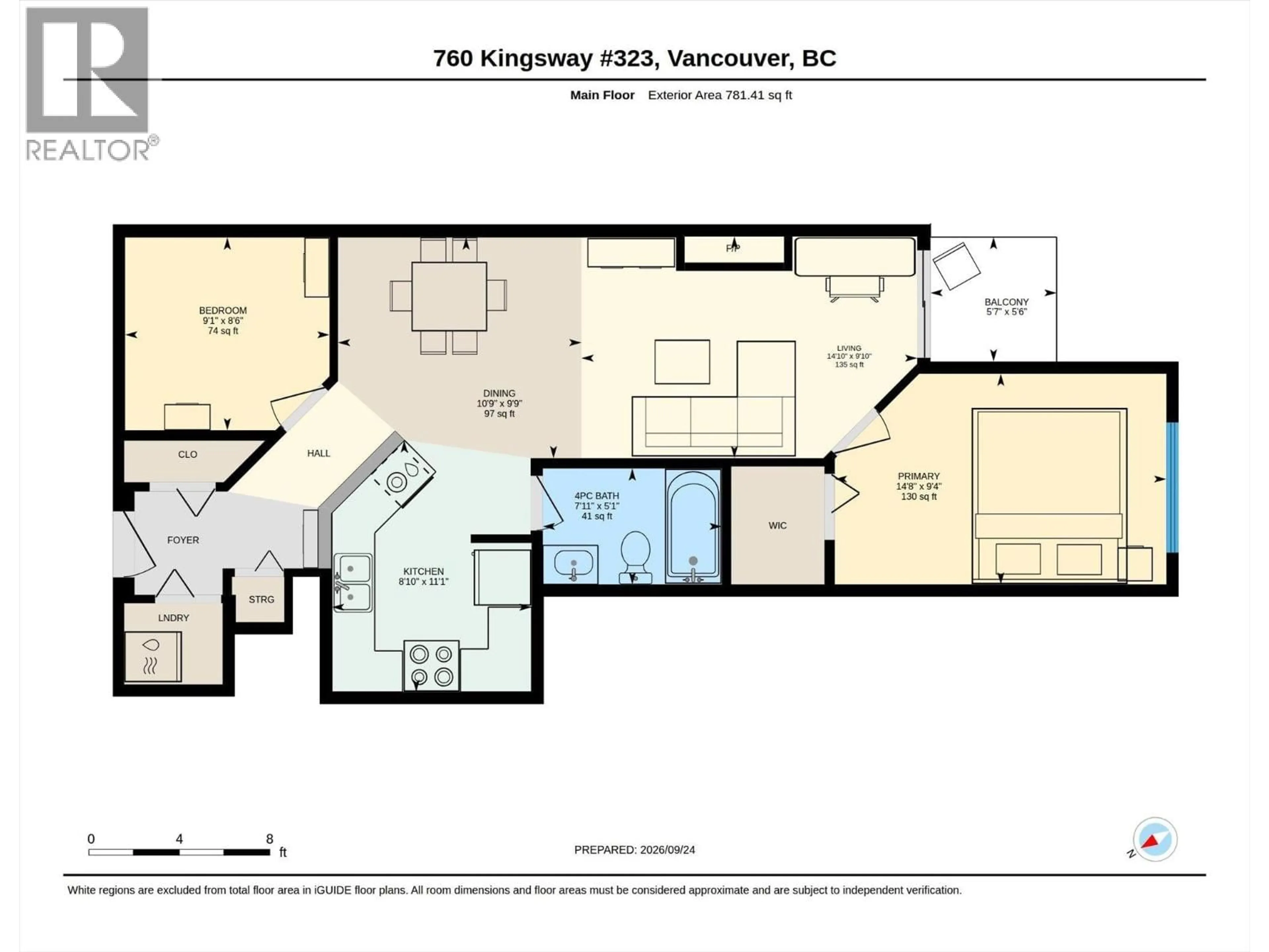 Floor plan for 323 - 760 KINGSWAY, Vancouver British Columbia V5V3C1