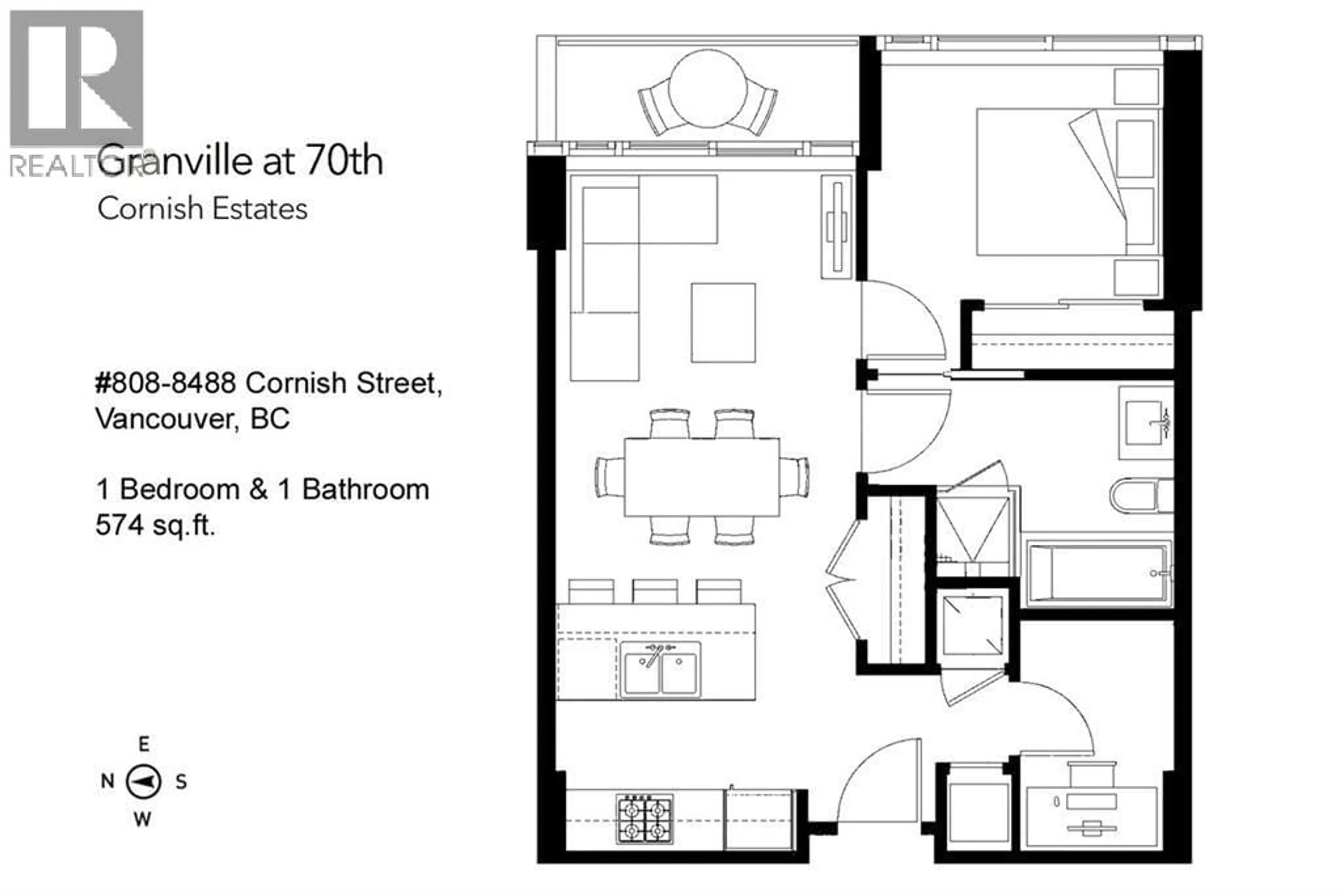 Floor plan for 808 - 8488 CORNISH STREET, Vancouver British Columbia V6P0C2