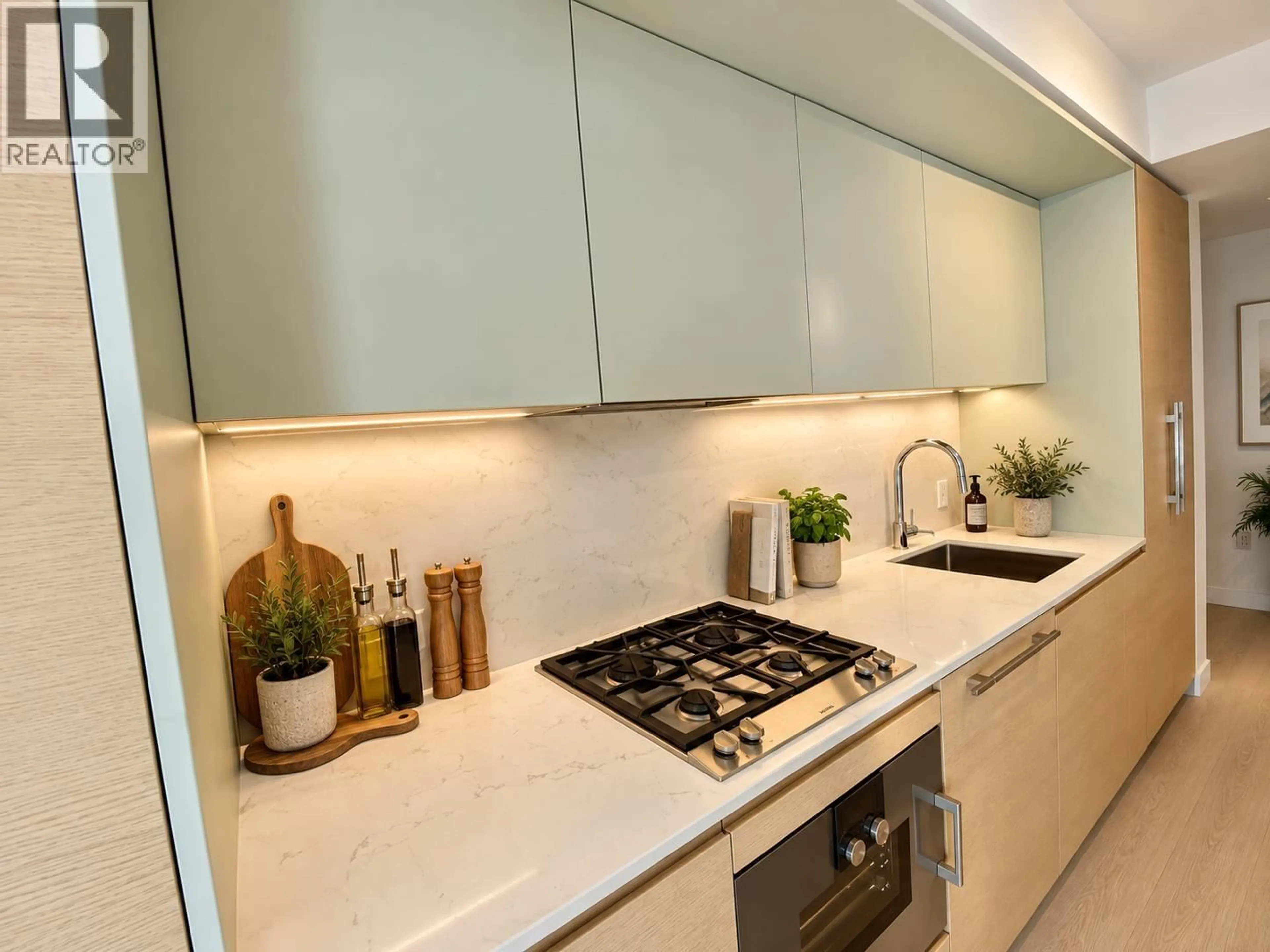 Contemporary kitchen, ceramic/tile floor for 3101 - 1289 HORNBY STREET, Vancouver British Columbia V6Z0G7