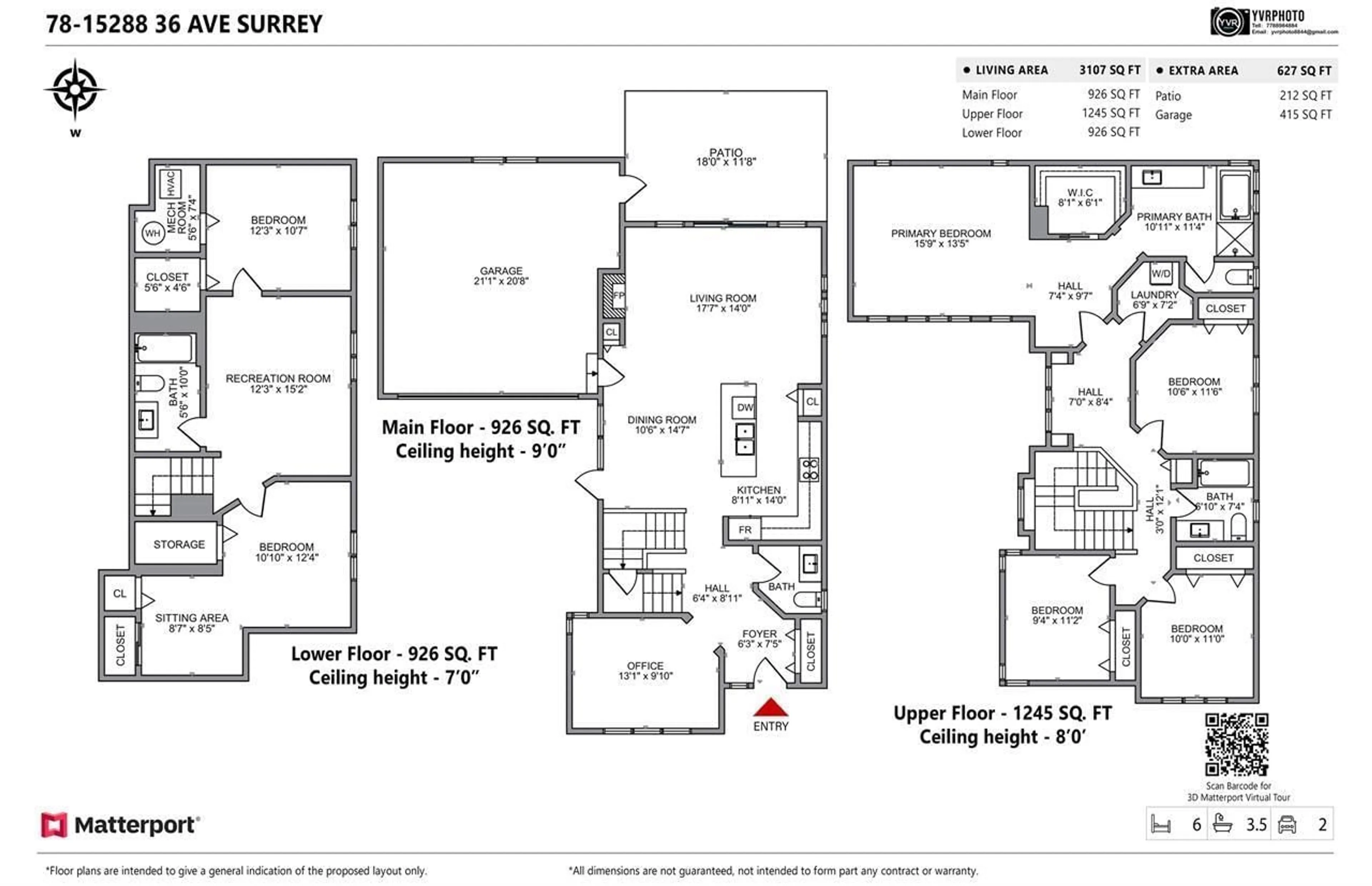 Floor plan for 78 - 15288 36 AVENUE, Surrey British Columbia V3Z0S6