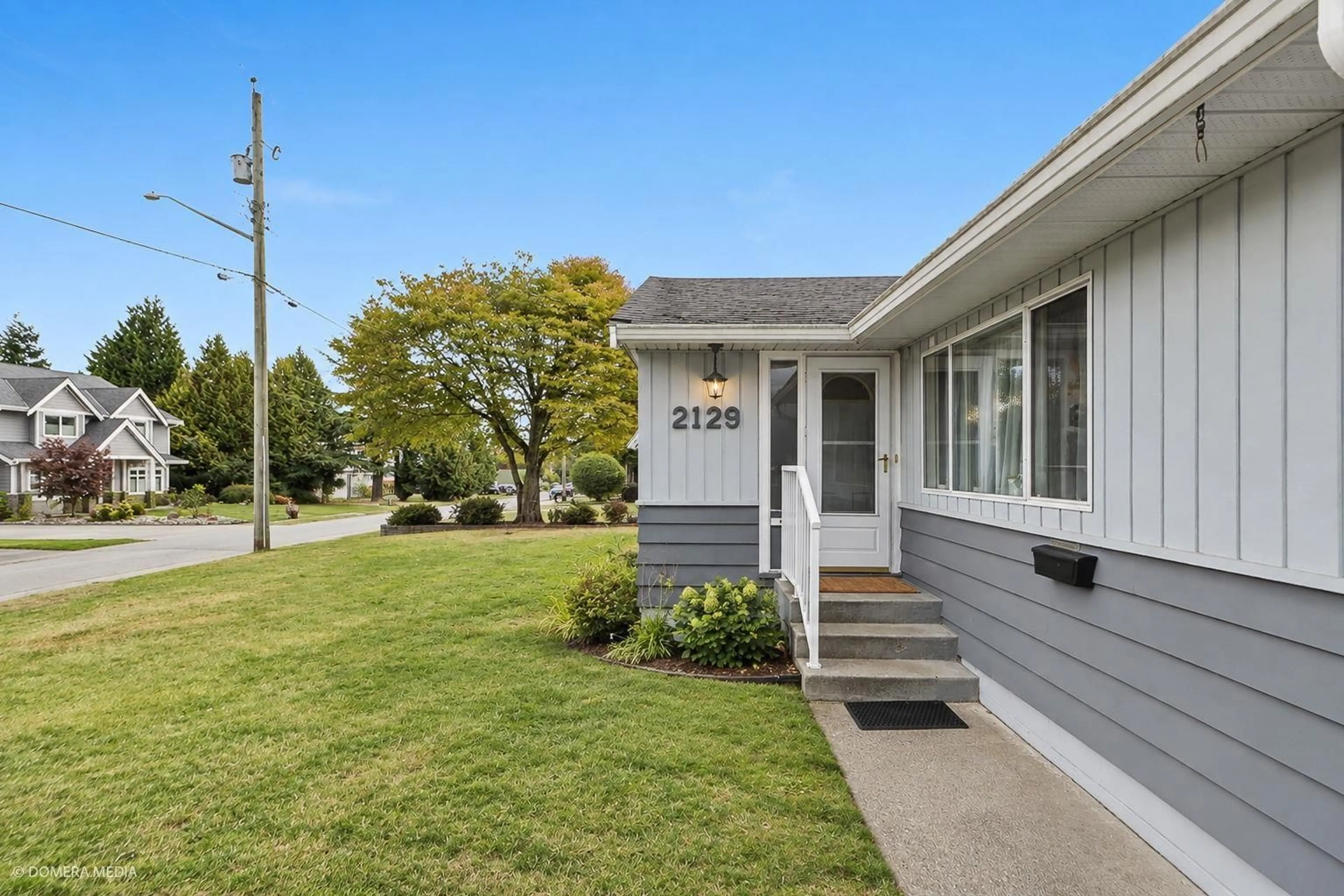Home with vinyl exterior material, street for 2129 BOWLER DRIVE, Surrey British Columbia V4A4V8