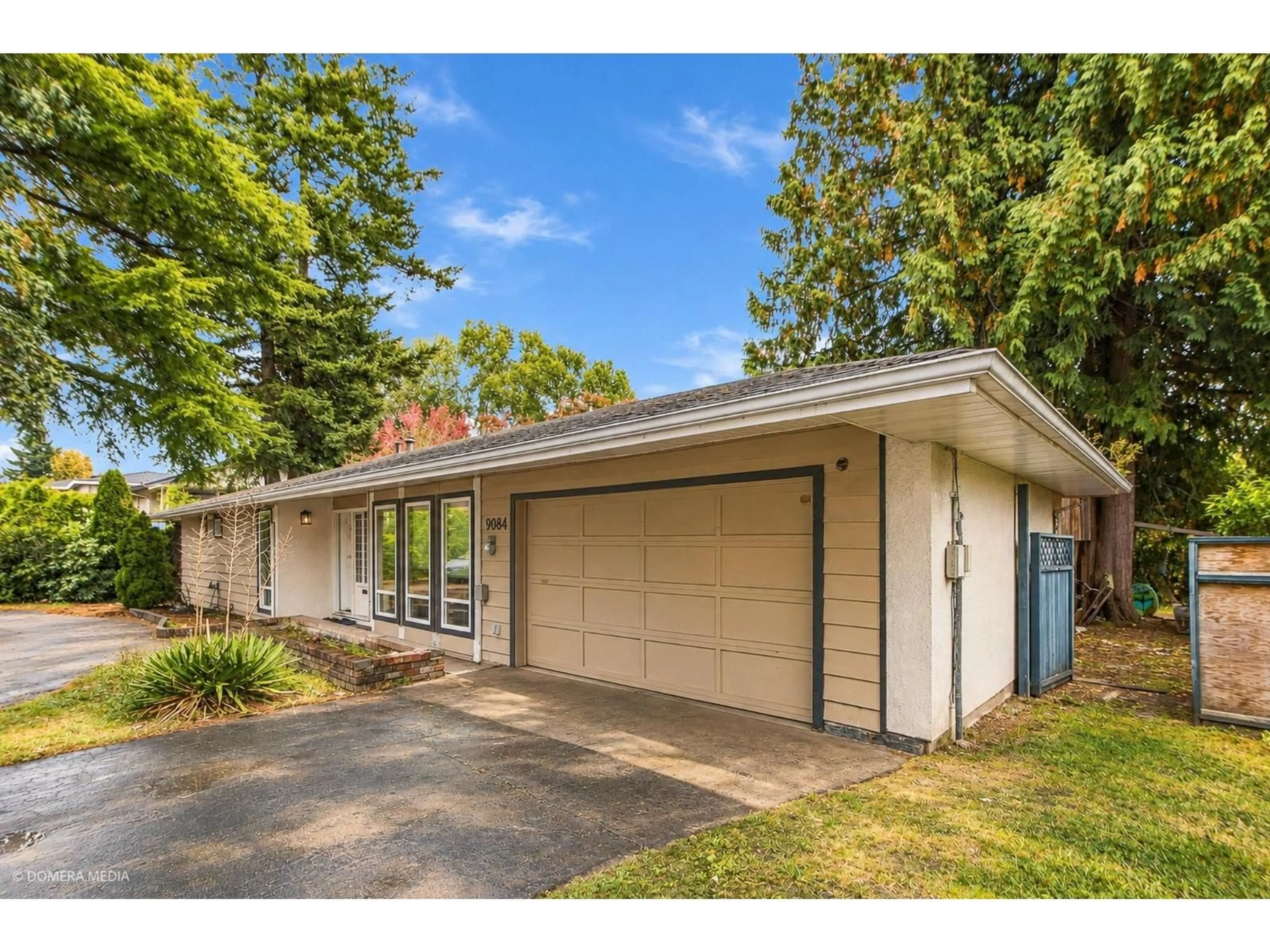 Home with vinyl exterior material, street for 9084 PRINCE CHARLES BOULEVARD, Surrey British Columbia V3V1R5