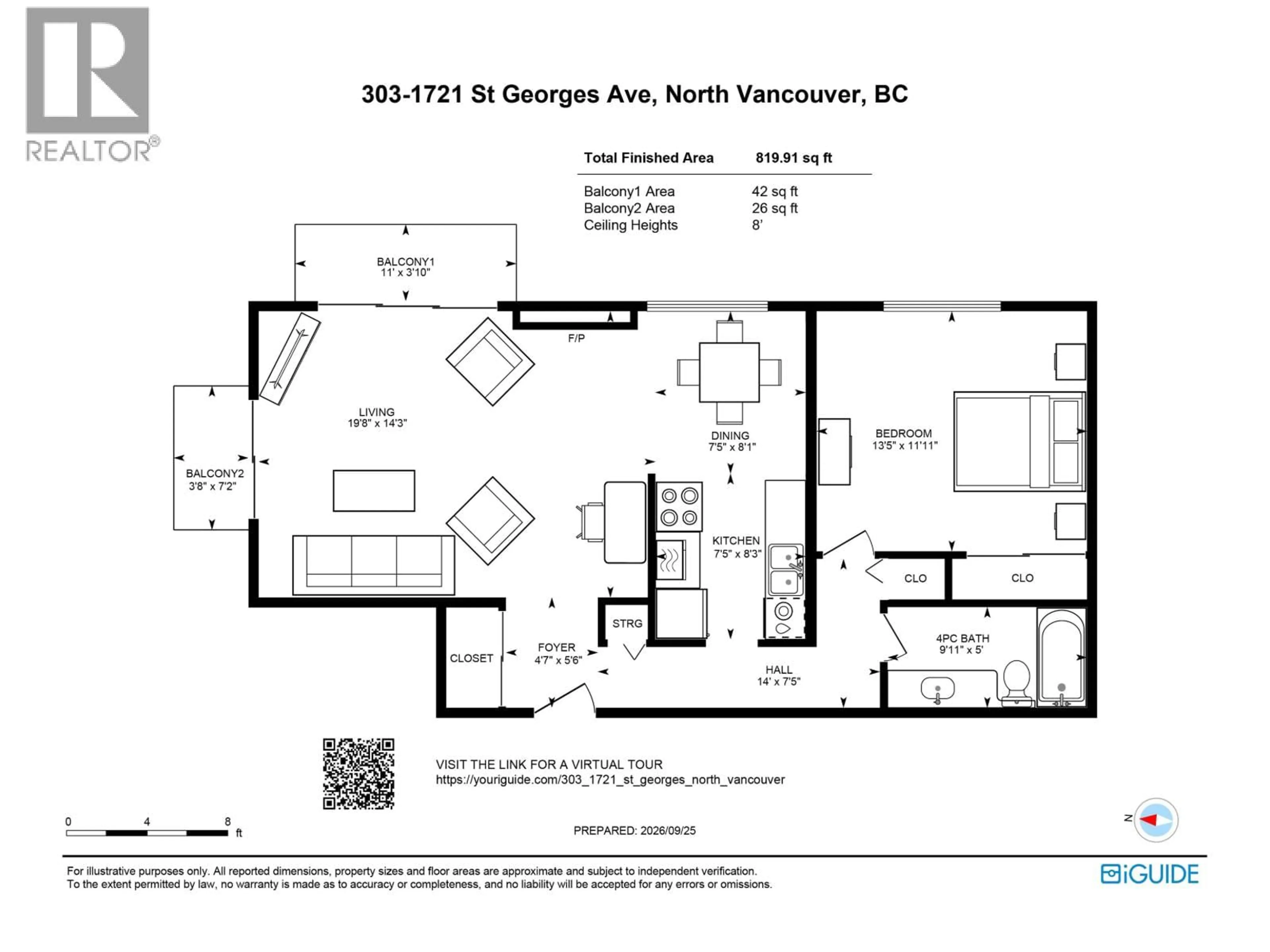 Floor plan for 303 - 1721 ST. GEORGES AVENUE, North Vancouver British Columbia V7L3J8