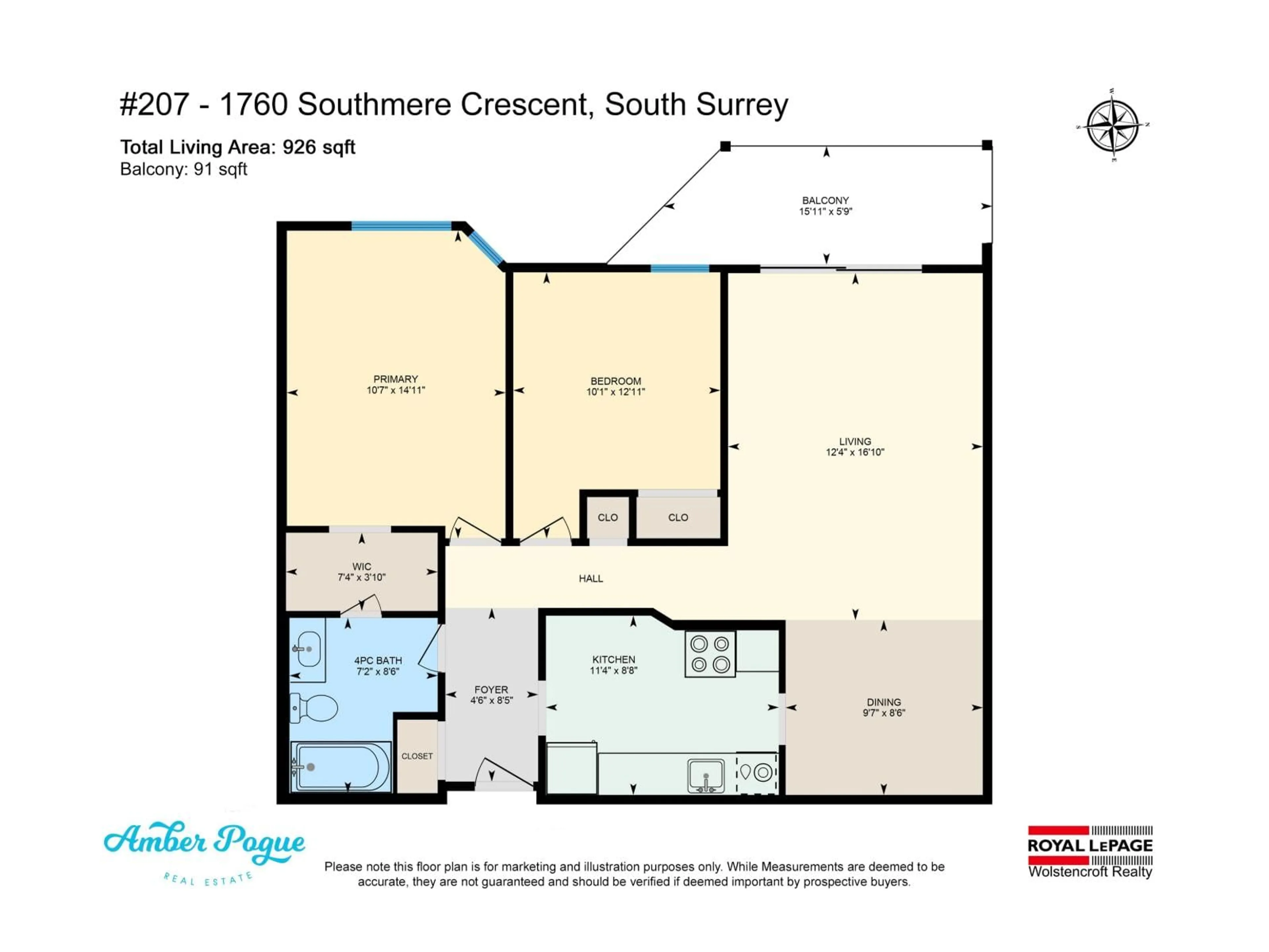 Floor plan for 207 - 1760 SOUTHMERE CRESCENT, Surrey British Columbia V4A6E5