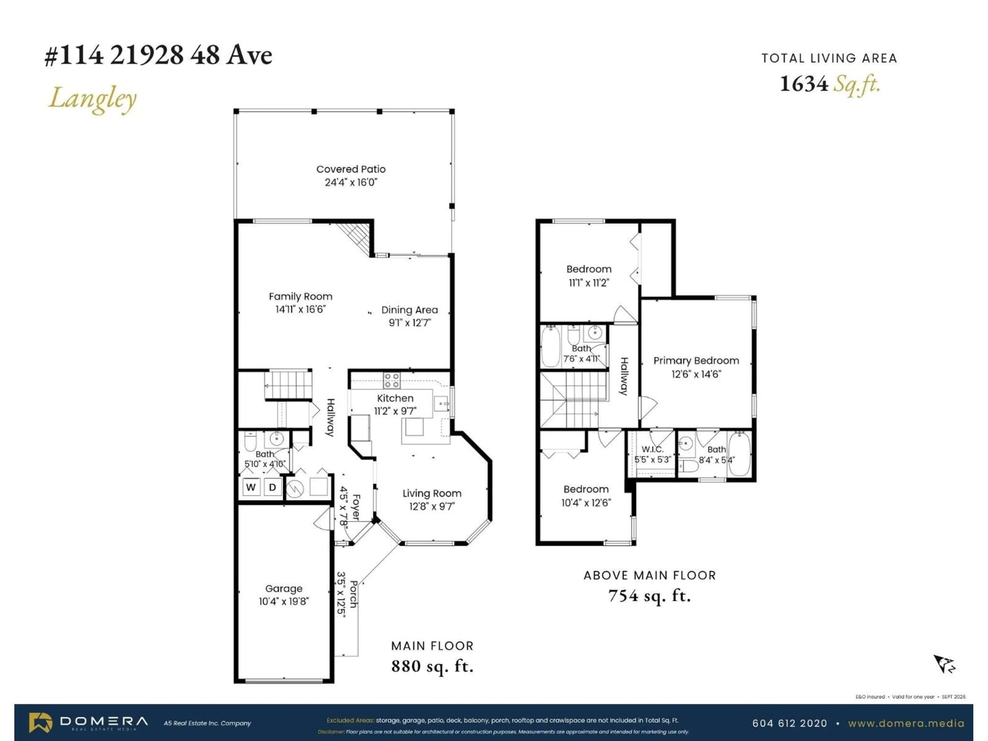 Floor plan for 114 - 21928 48TH AVENUE, Langley British Columbia V3A8H1