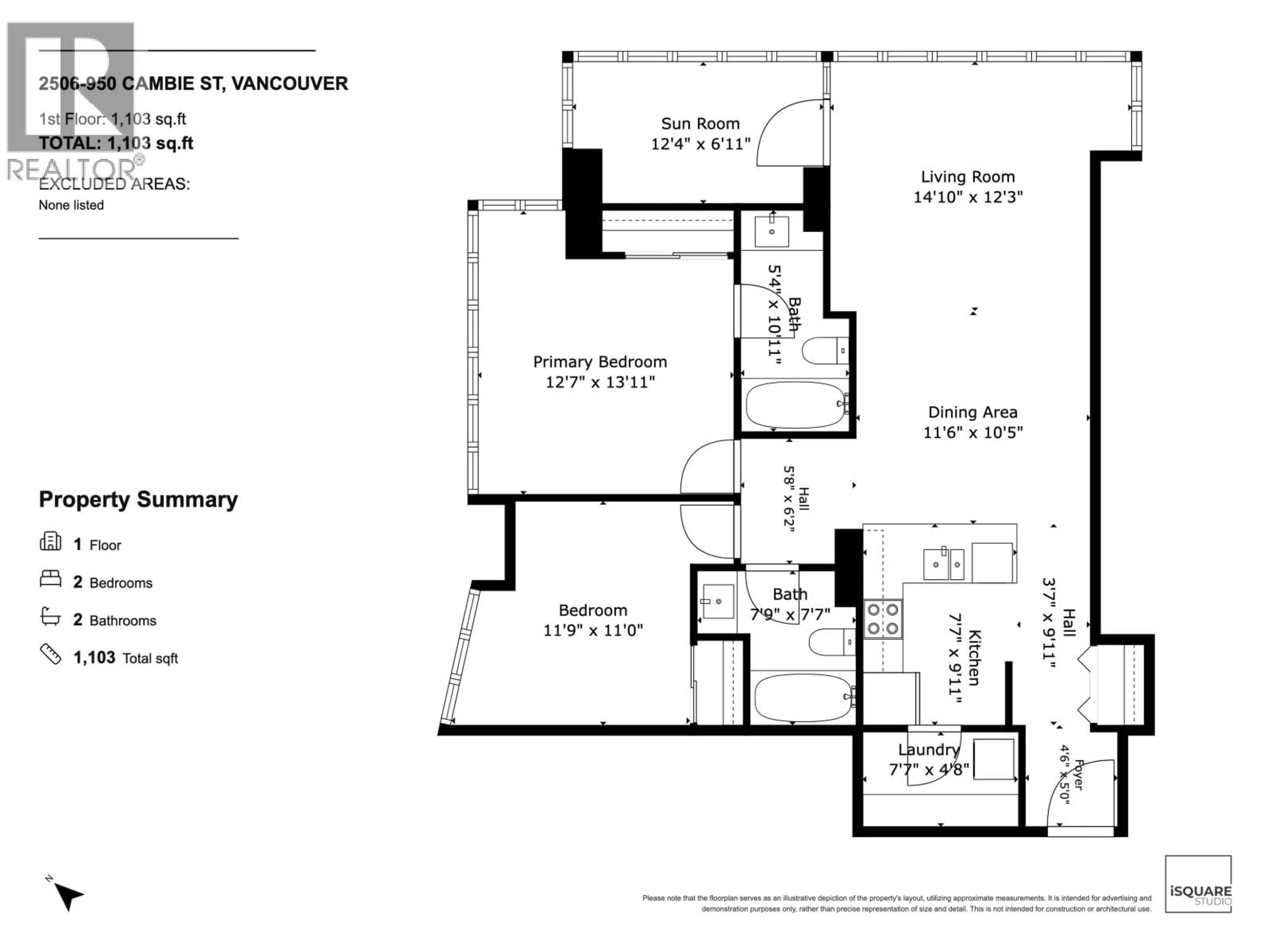 Floor plan for 2506 - 950 CAMBIE STREET, Vancouver British Columbia V6B5X5