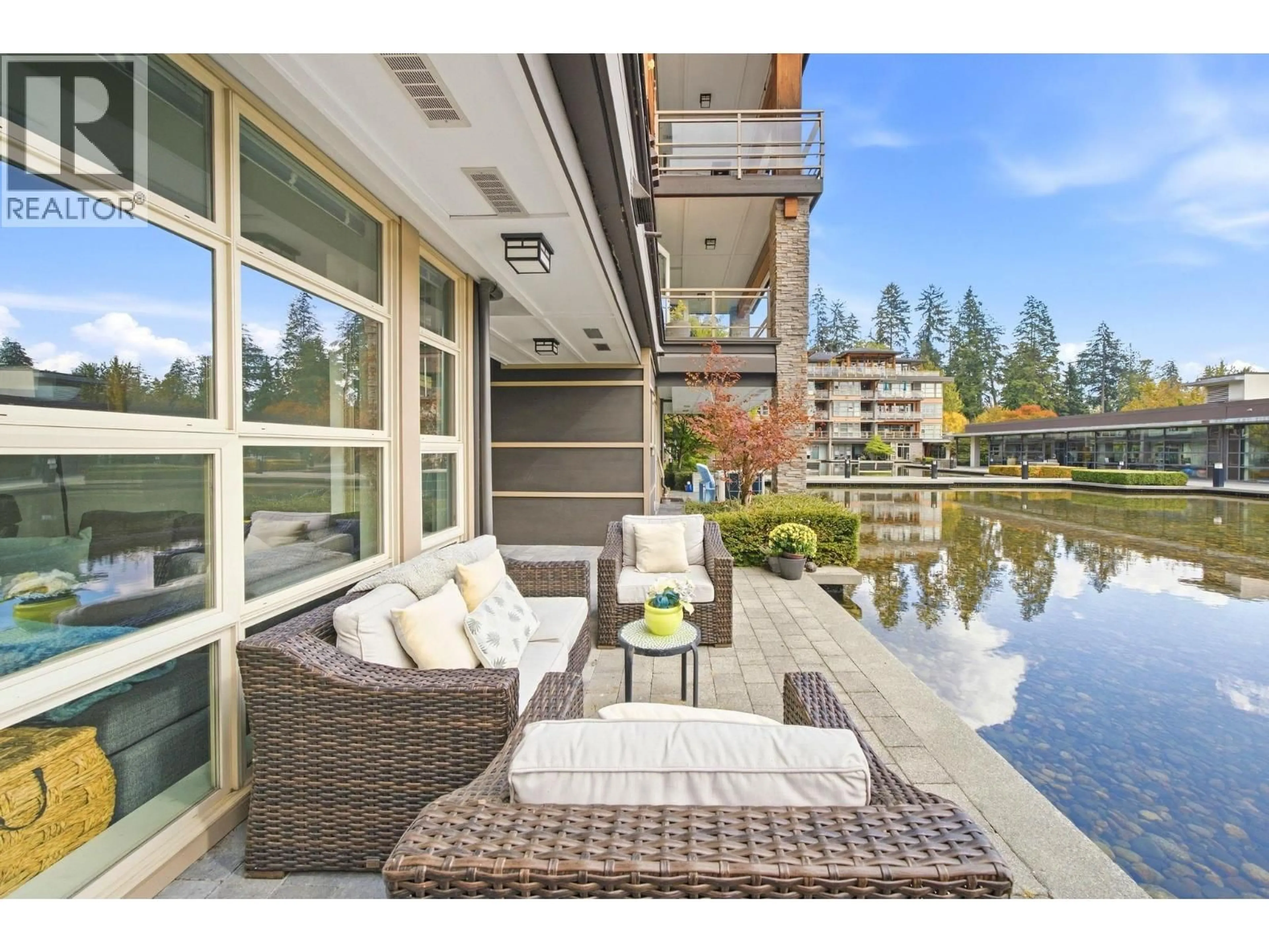 Patio, water/lake/river/ocean view for 115 - 3602 ALDERCREST DRIVE, North Vancouver British Columbia V7G0A2