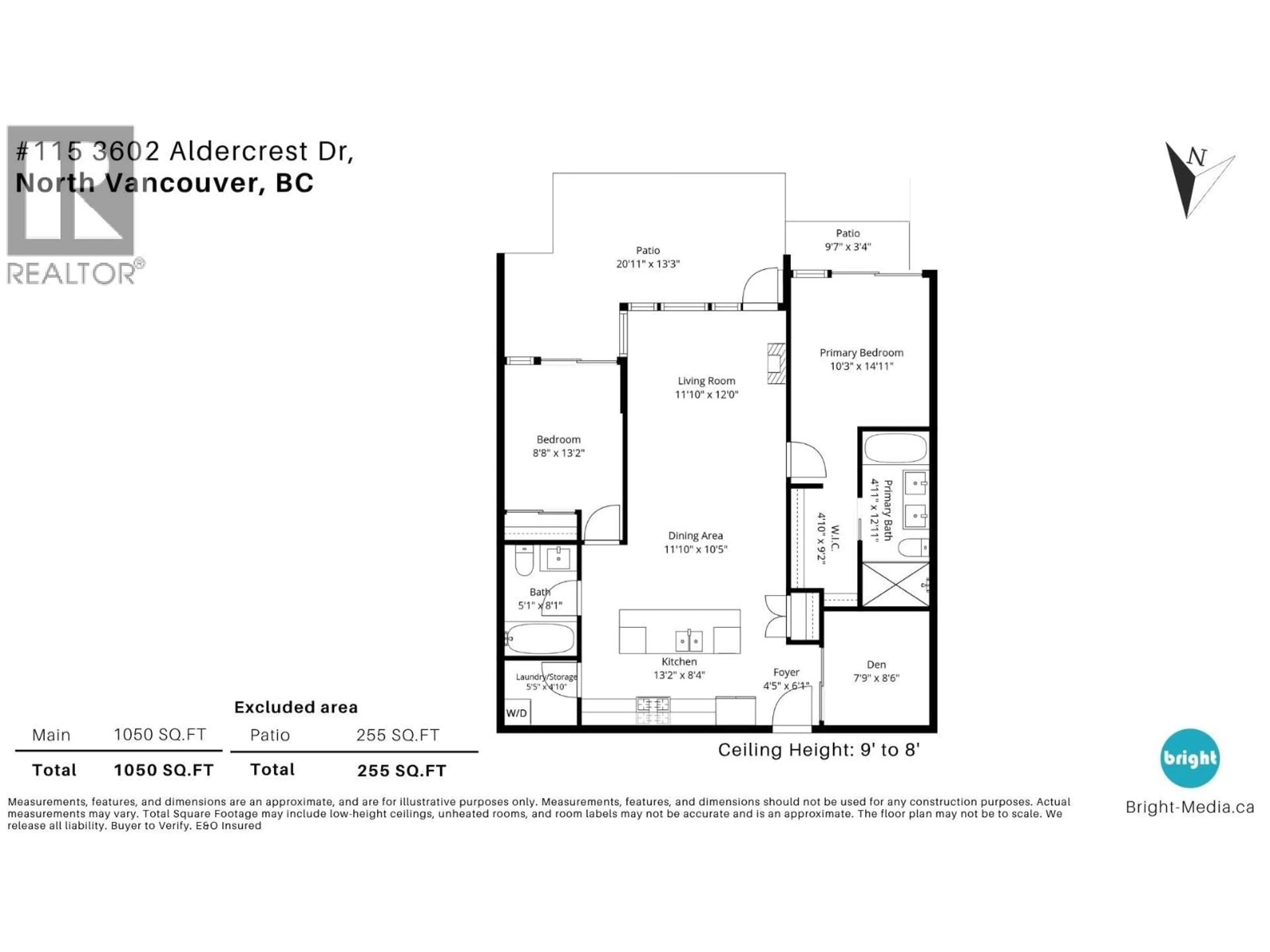 Floor plan for 115 - 3602 ALDERCREST DRIVE, North Vancouver British Columbia V7G0A2