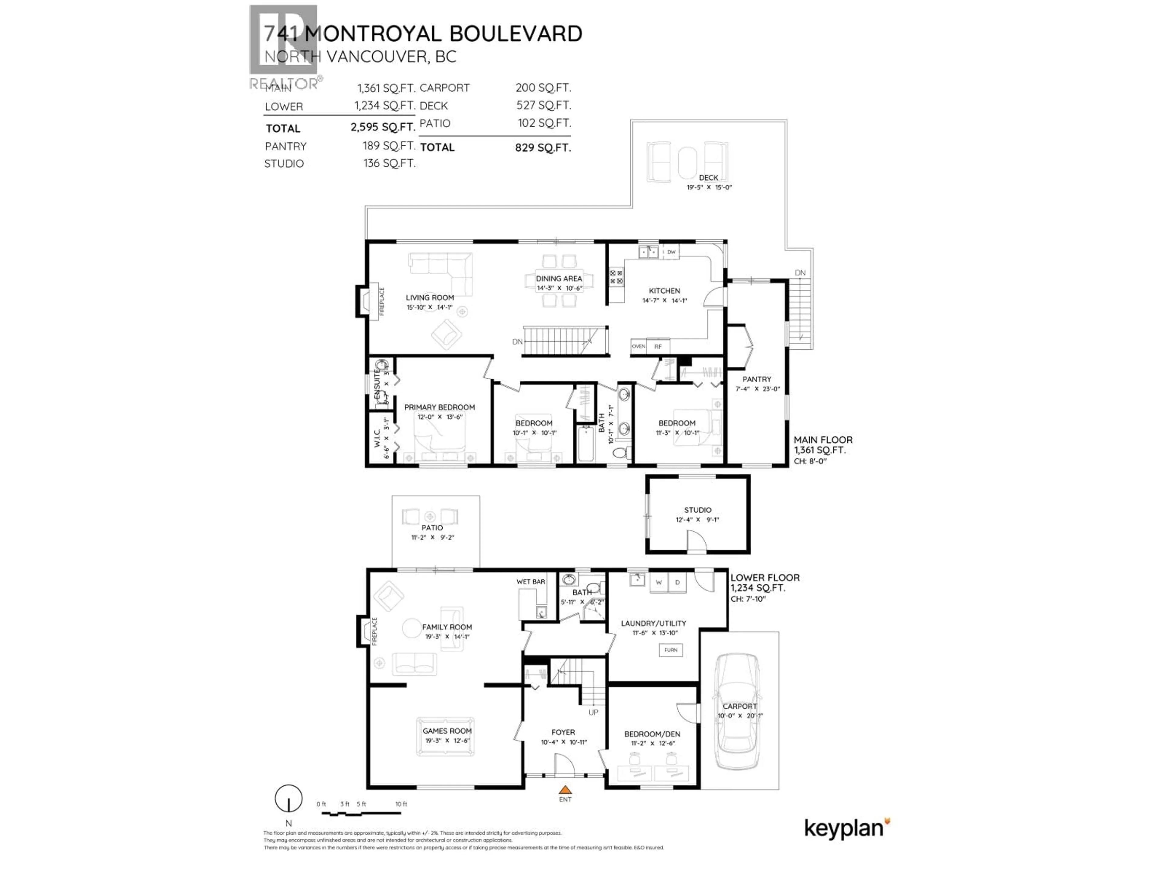 Floor plan for 741 MONTROYAL BOULEVARD, North Vancouver British Columbia V7R2G4