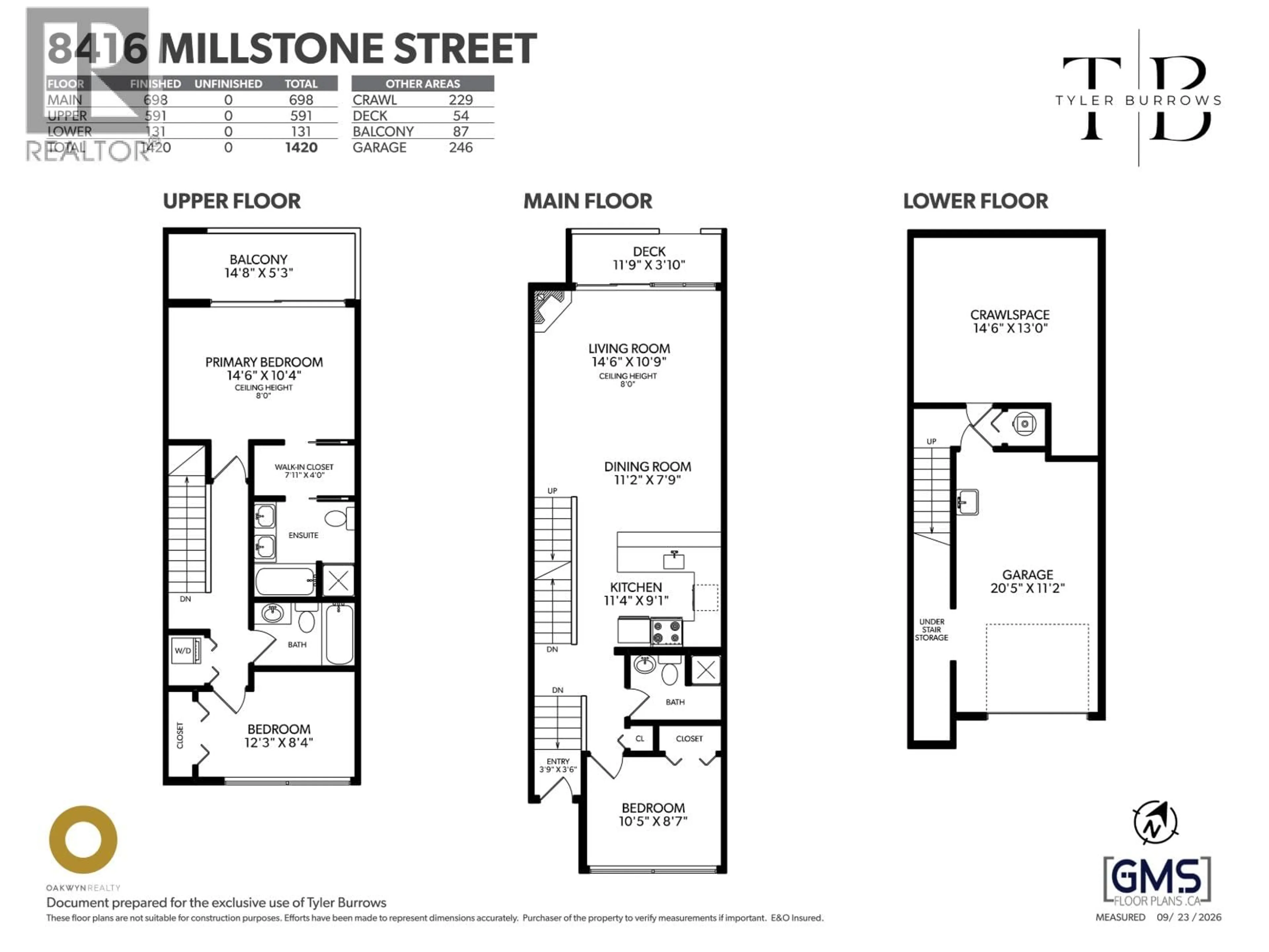 Floor plan for 8416 MILLSTONE STREET, Vancouver British Columbia V5S4S3