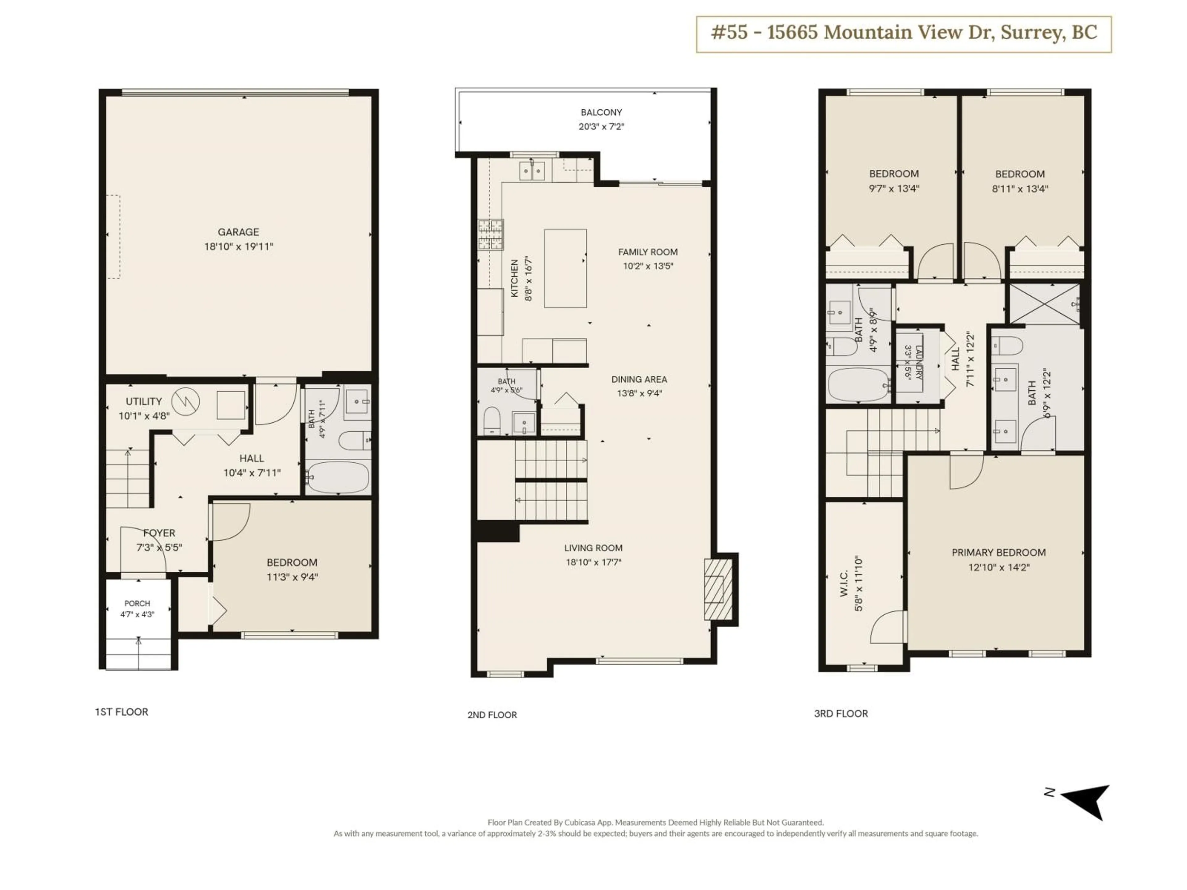 Floor plan for 55 - 15665 MOUNTAIN VIEW DRIVE, Surrey British Columbia V3S0C6