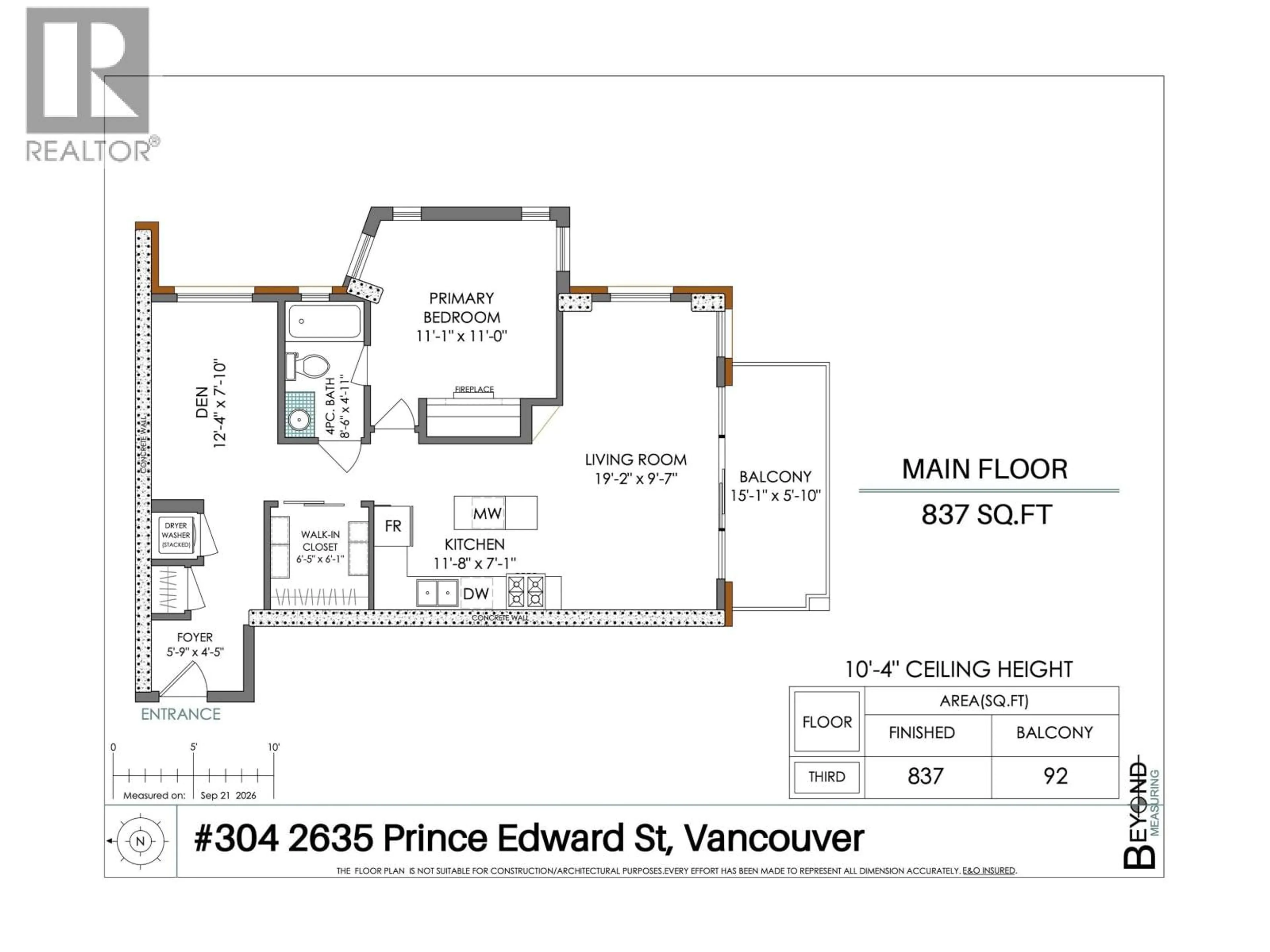 Floor plan for 304 - 2635 PRINCE EDWARD STREET, Vancouver British Columbia V5T4V7
