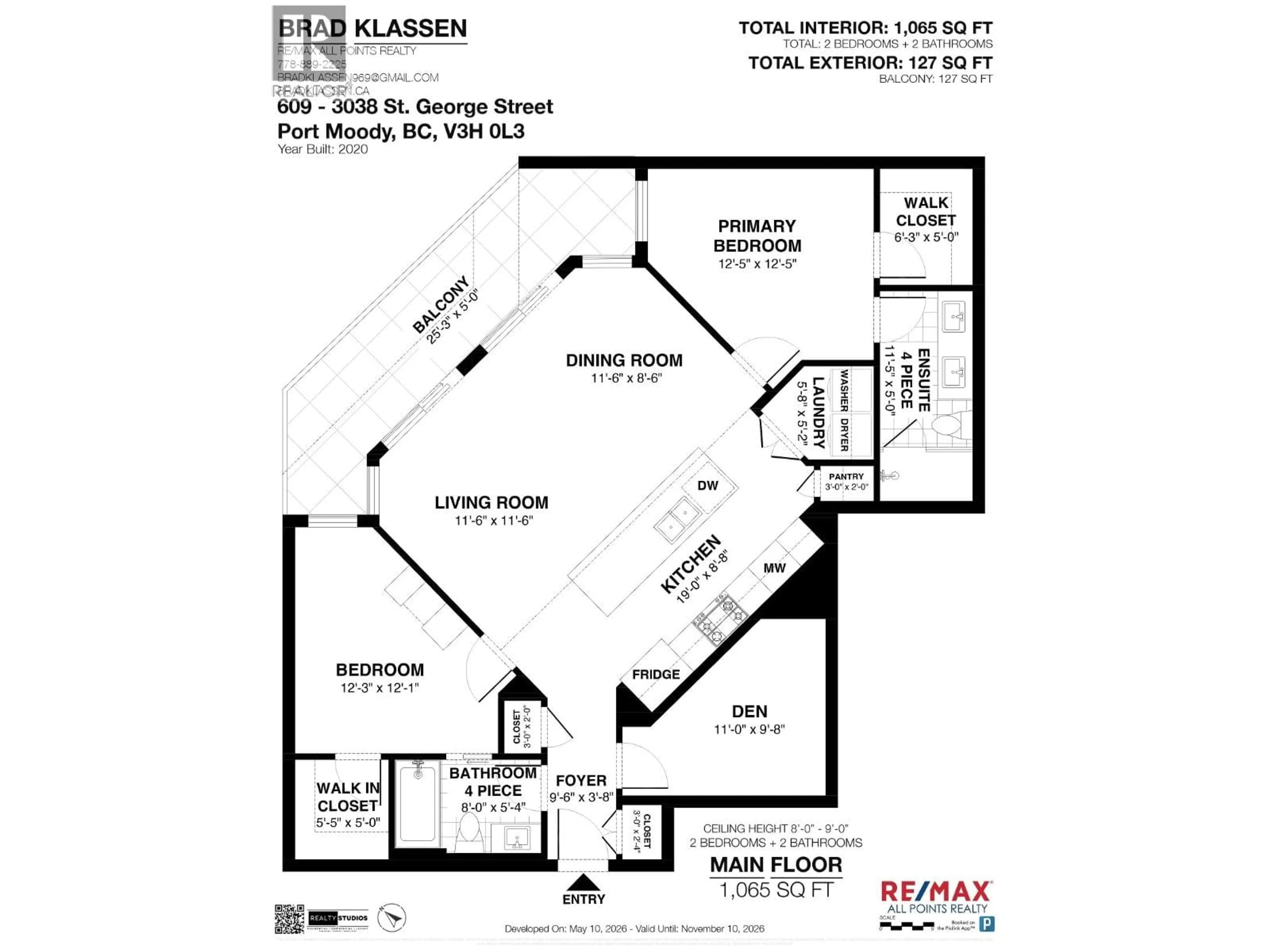 Floor plan for 609 - 3038 ST GEORGE STREET, Port Moody British Columbia V3H0L3