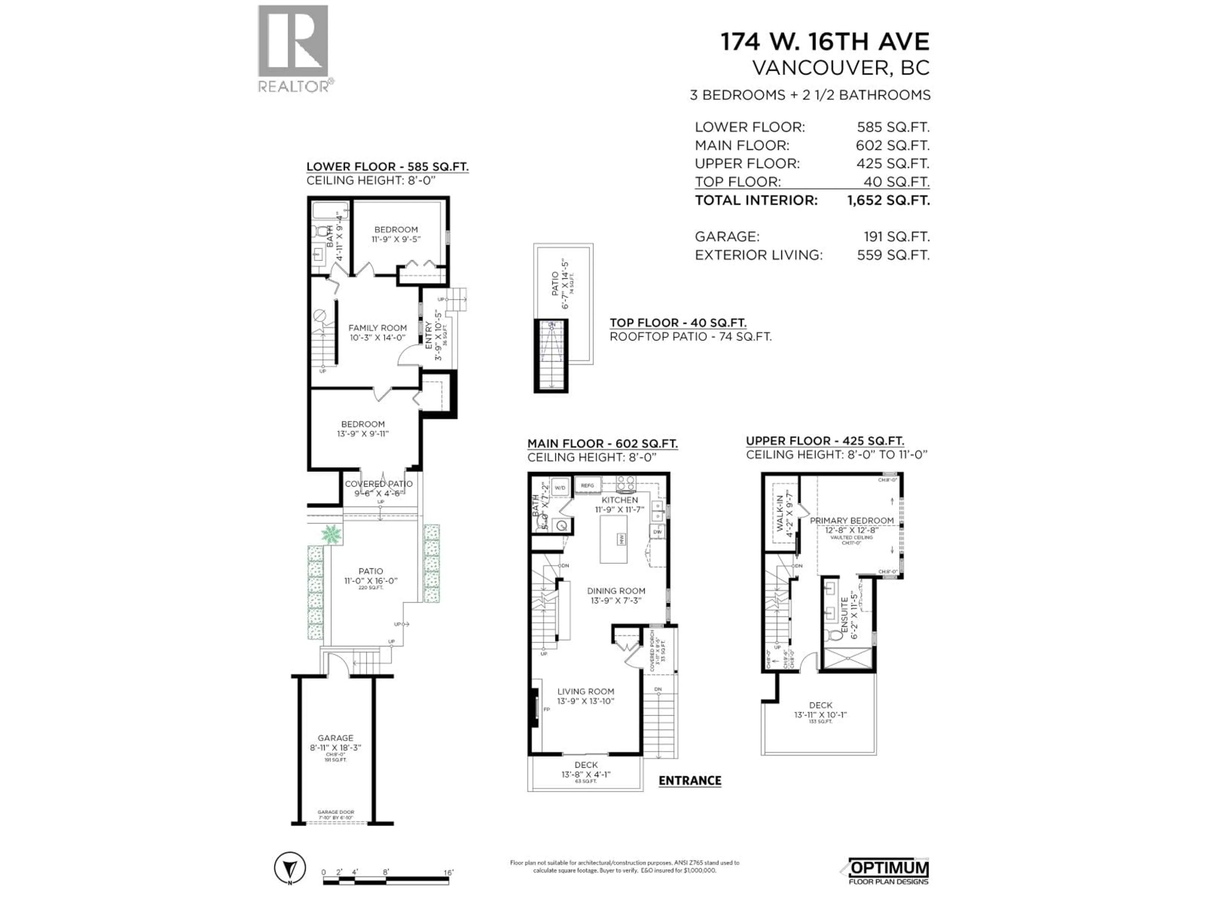 Floor plan for 174 16TH AVENUE, Vancouver British Columbia V5Y1Y7
