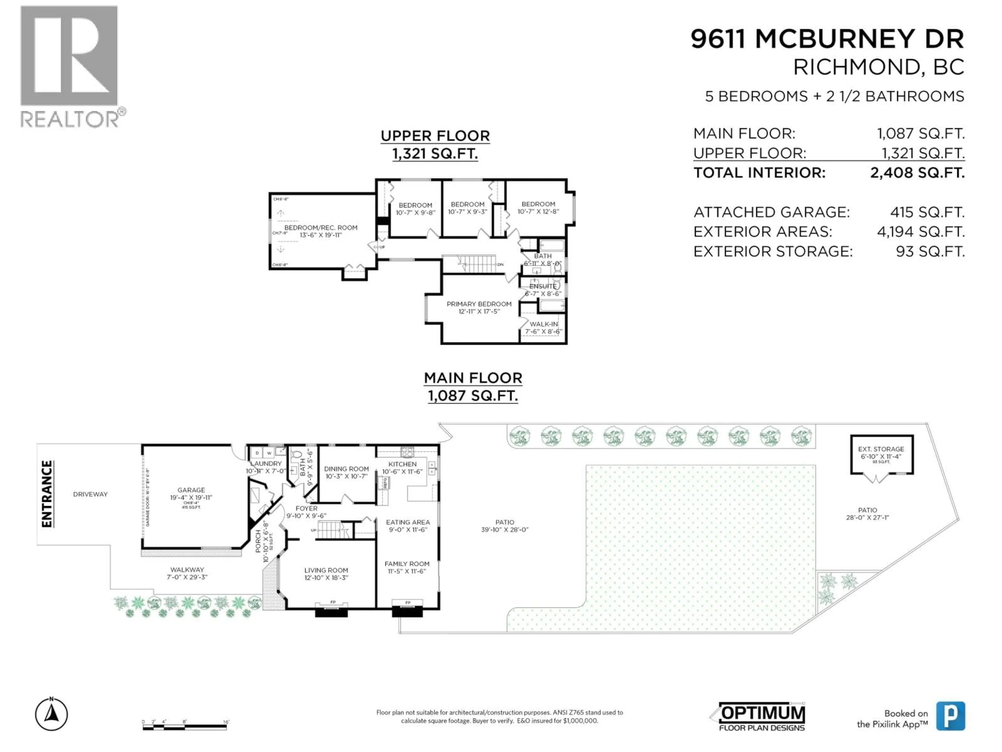 Floor plan for 9611 MCBURNEY DRIVE, Richmond British Columbia V6Y3C5
