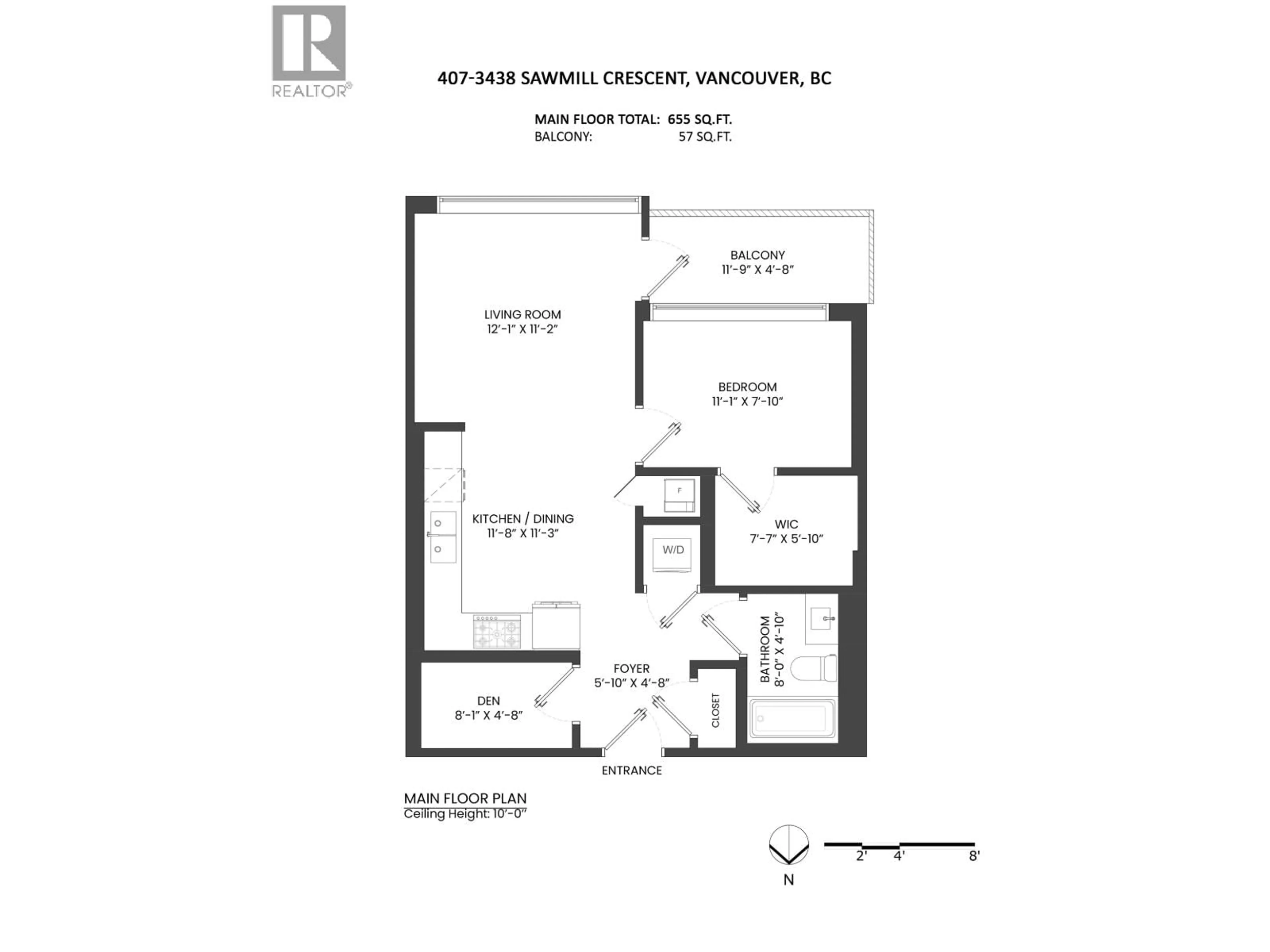 Floor plan for 407 - 3438 SAWMILL CRESCENT, Vancouver British Columbia V5S0E3