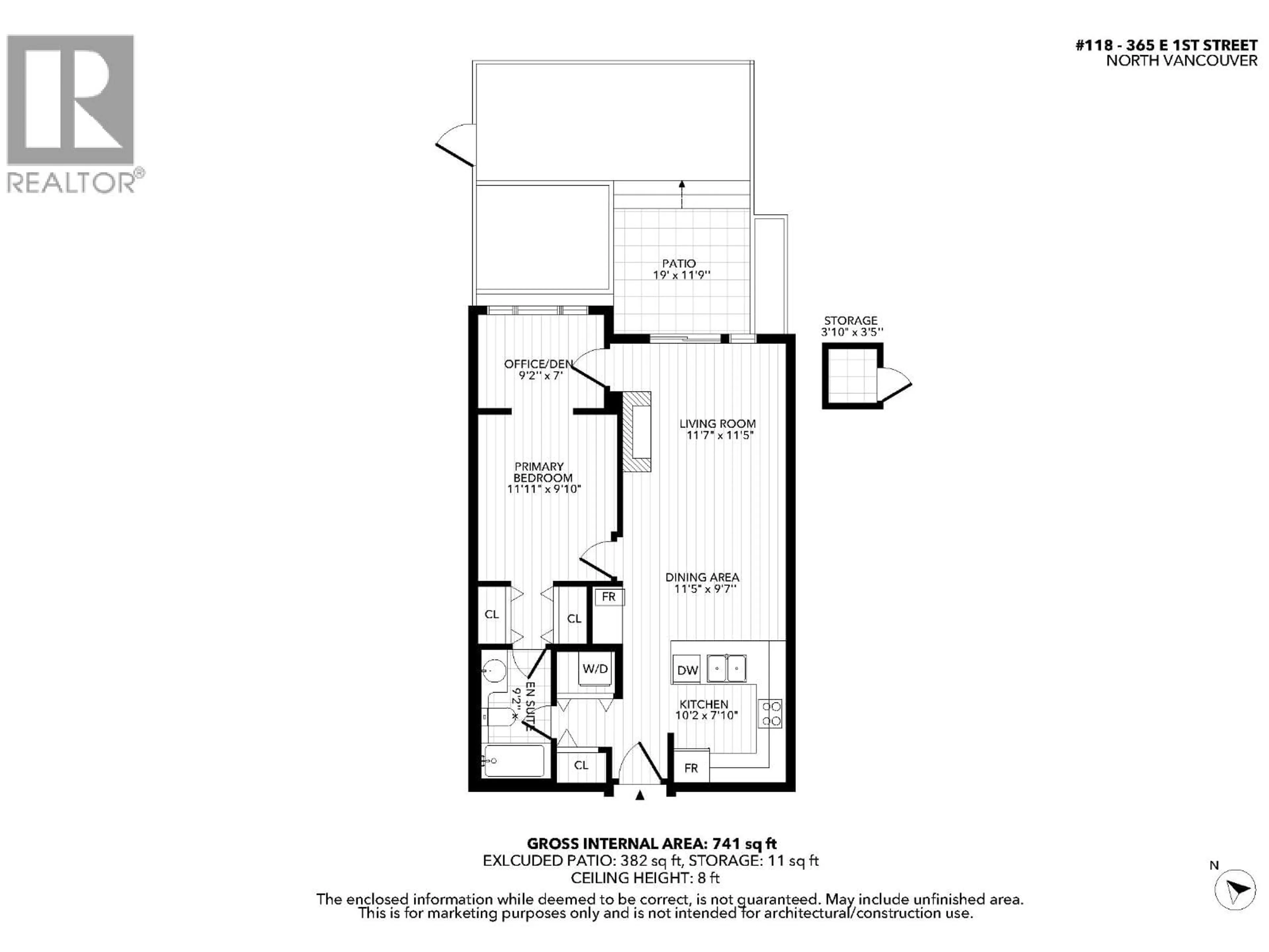 Floor plan for 118 - 365 1ST STREET, North Vancouver British Columbia V7L4W5