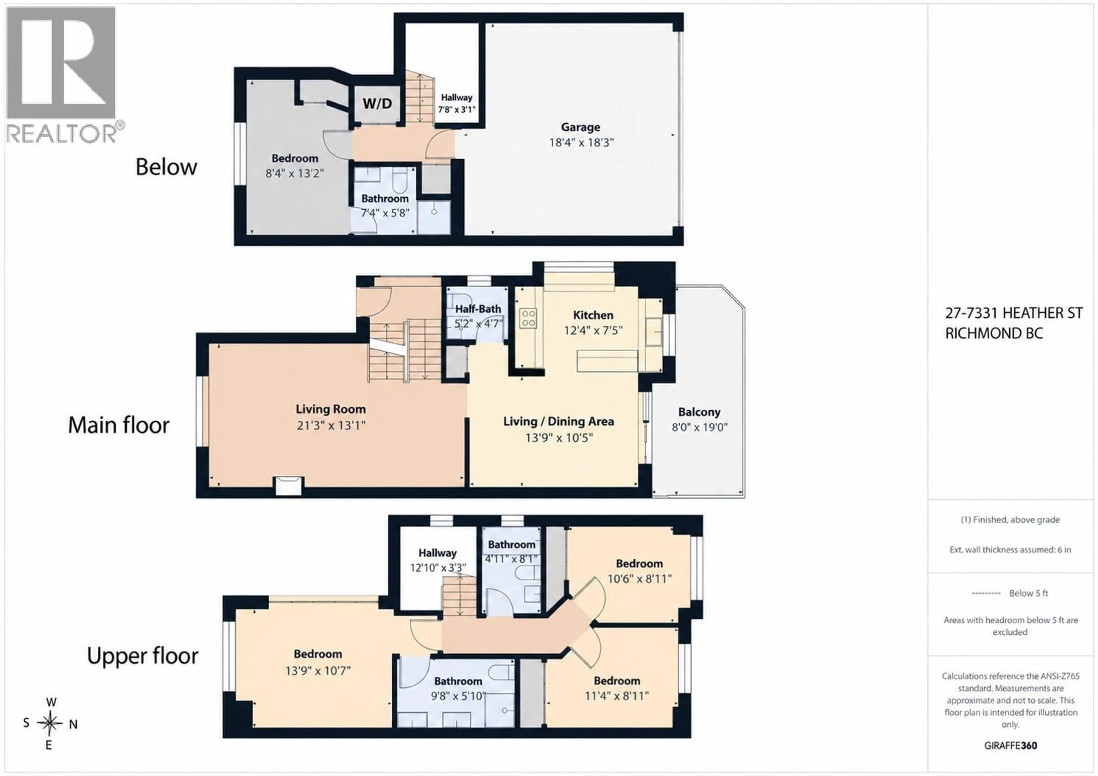Floor plan for 27 - 7331 HEATHER STREET, Richmond British Columbia V6Y4M3