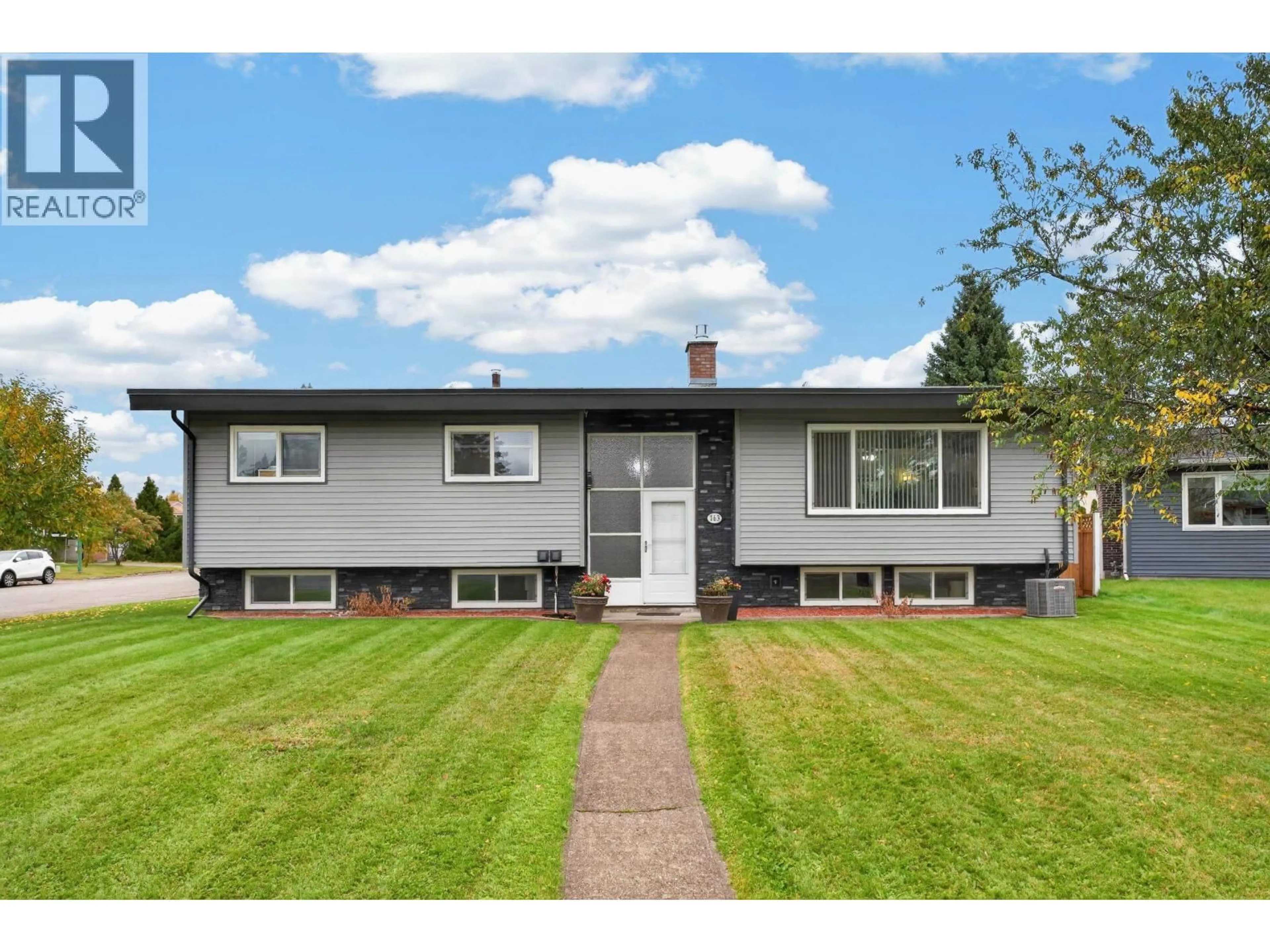 Home with vinyl exterior material, street for 163 PARKER DRIVE, Prince George British Columbia V2M4S7