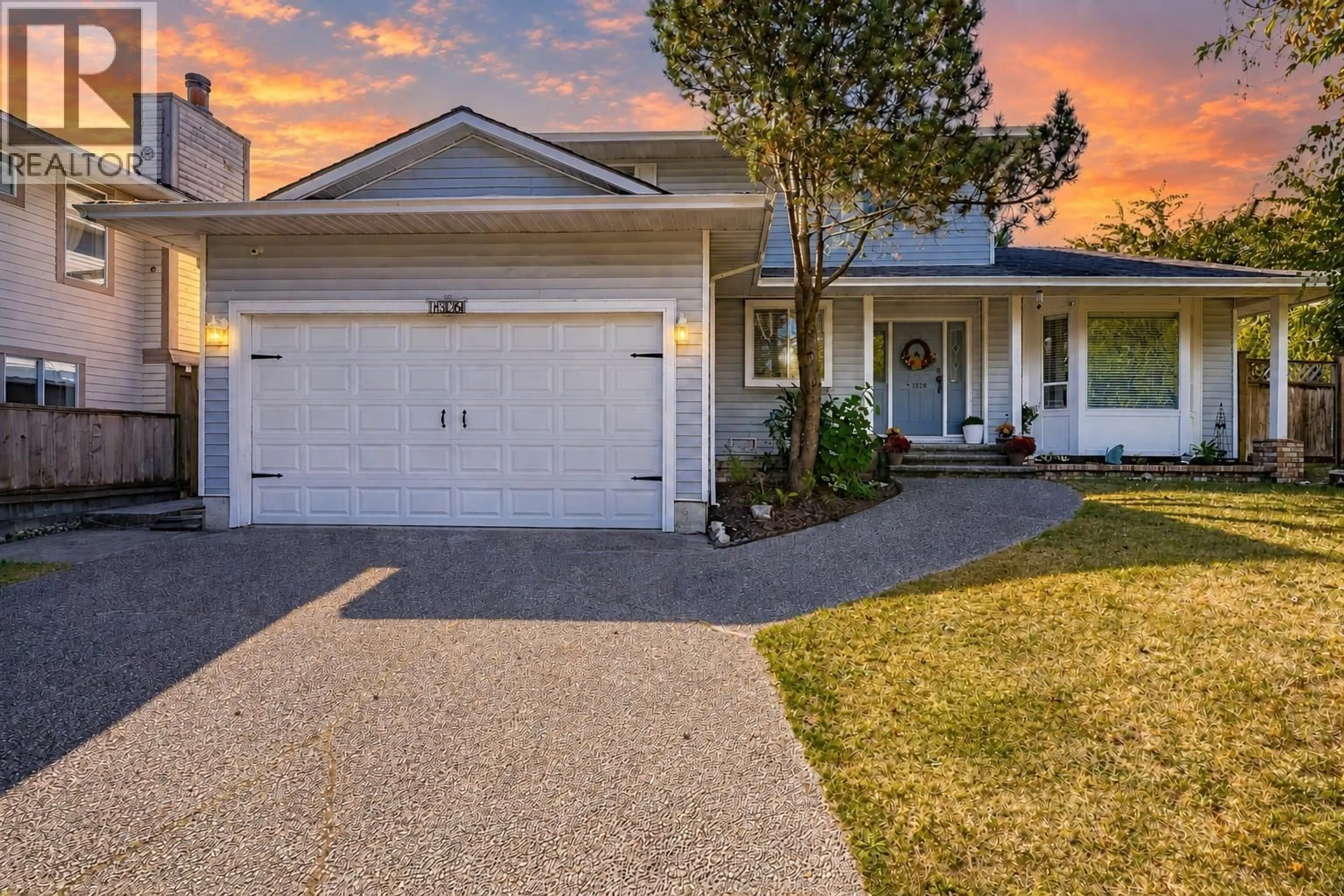 Home with vinyl exterior material, street for 1328 HONEYSUCKLE LANE, Coquitlam British Columbia V3E2K2