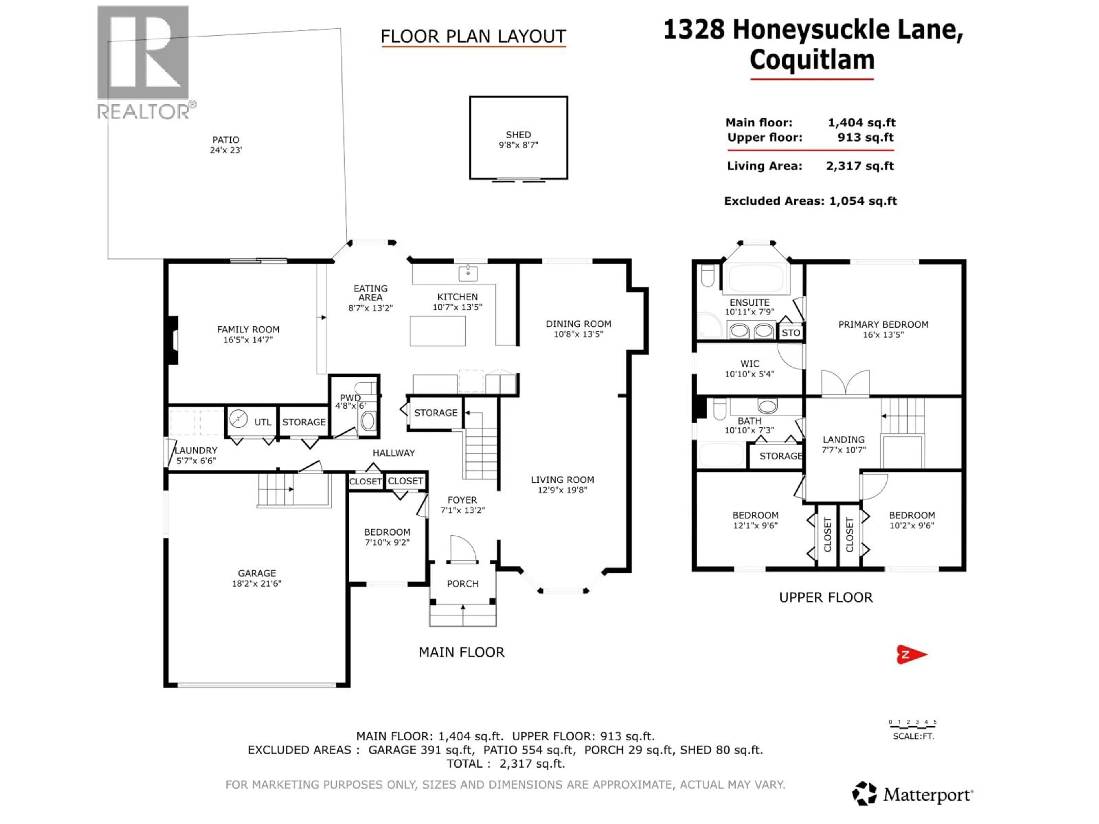 Floor plan for 1328 HONEYSUCKLE LANE, Coquitlam British Columbia V3E2K2