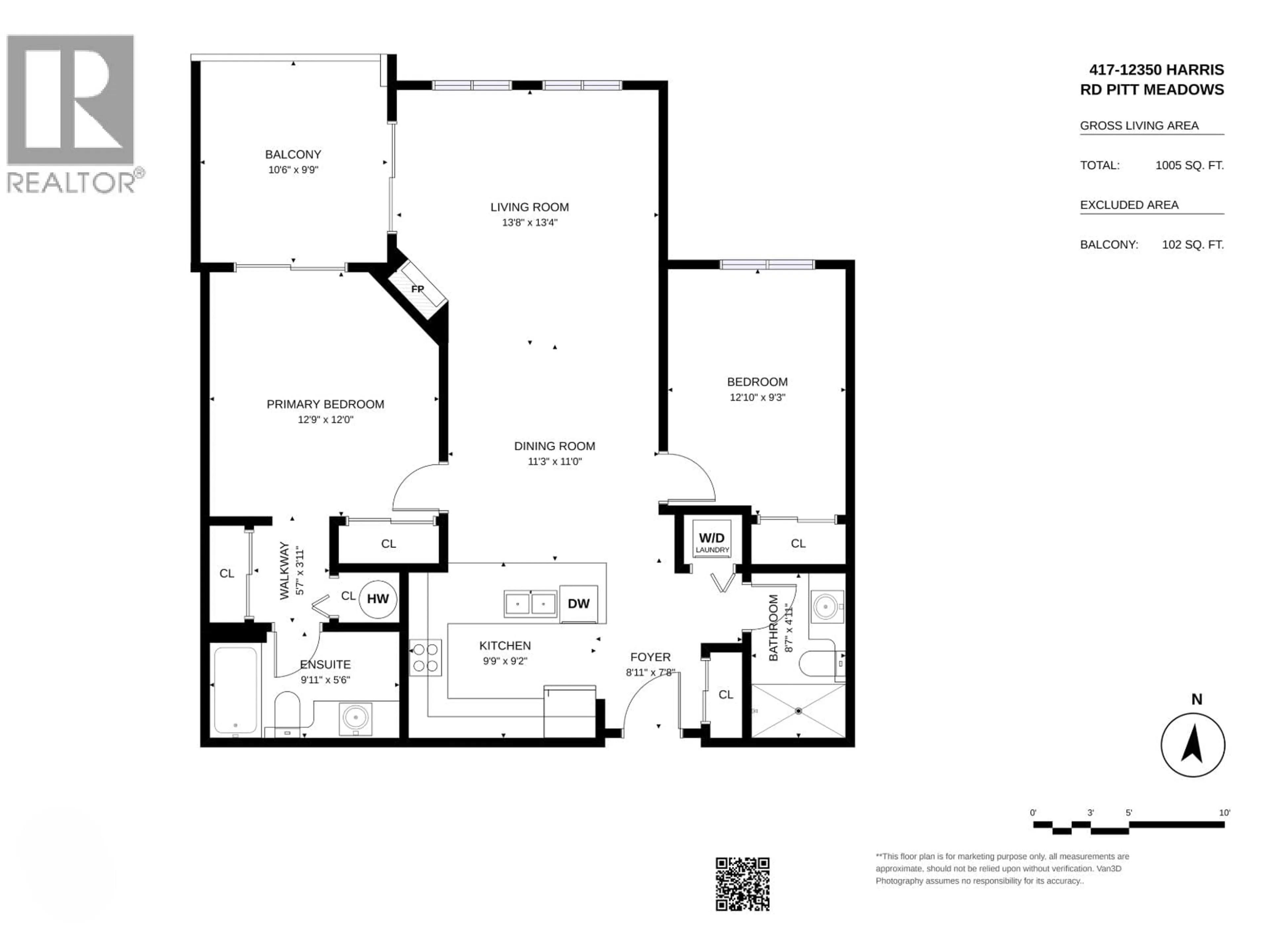 Floor plan for 417 - 12350 HARRIS ROAD, Pitt Meadows British Columbia V3Y0C5