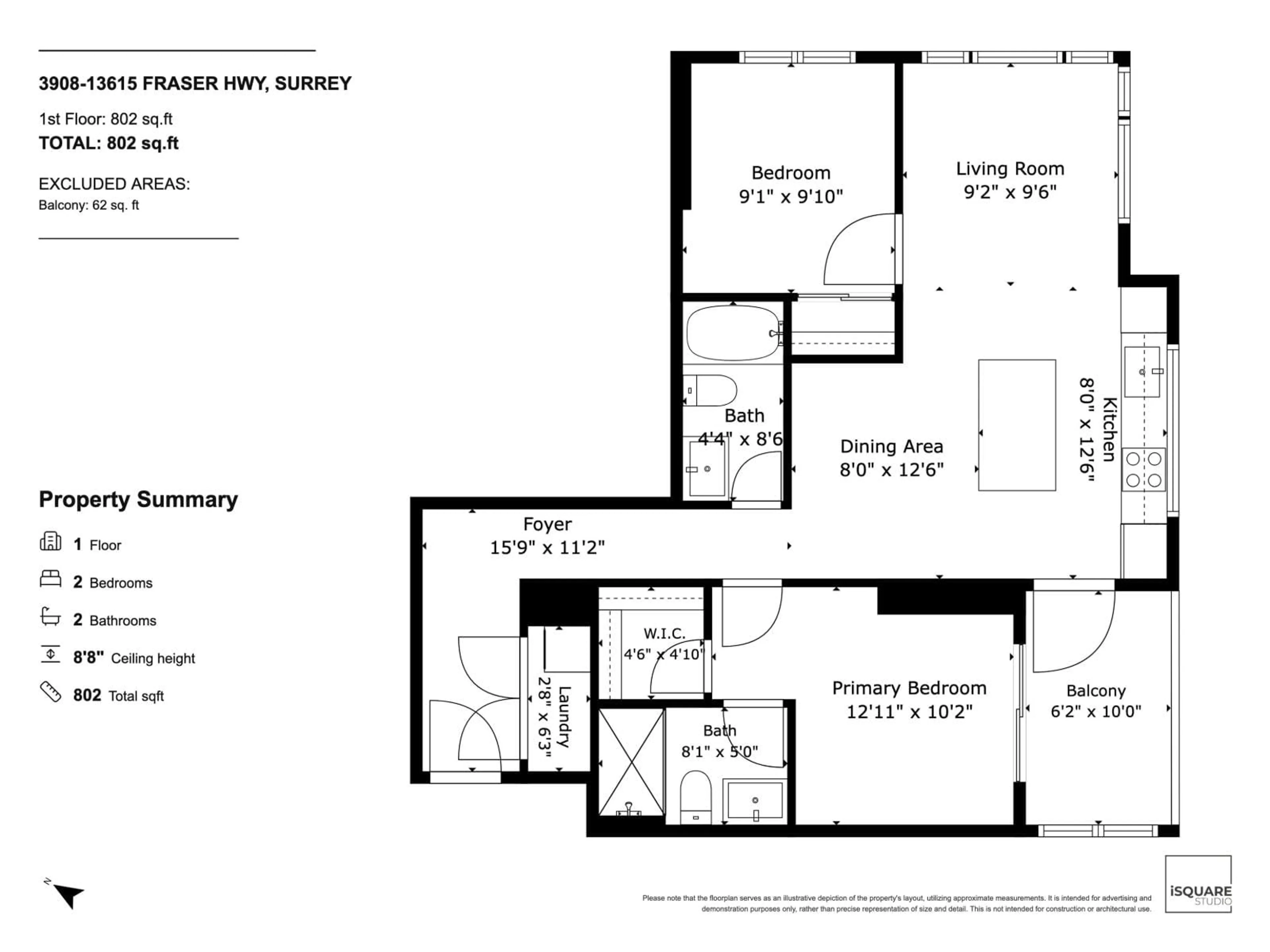 Floor plan for 3908 - 13615 FRASER HIGHWAY, Surrey British Columbia V3T0P7