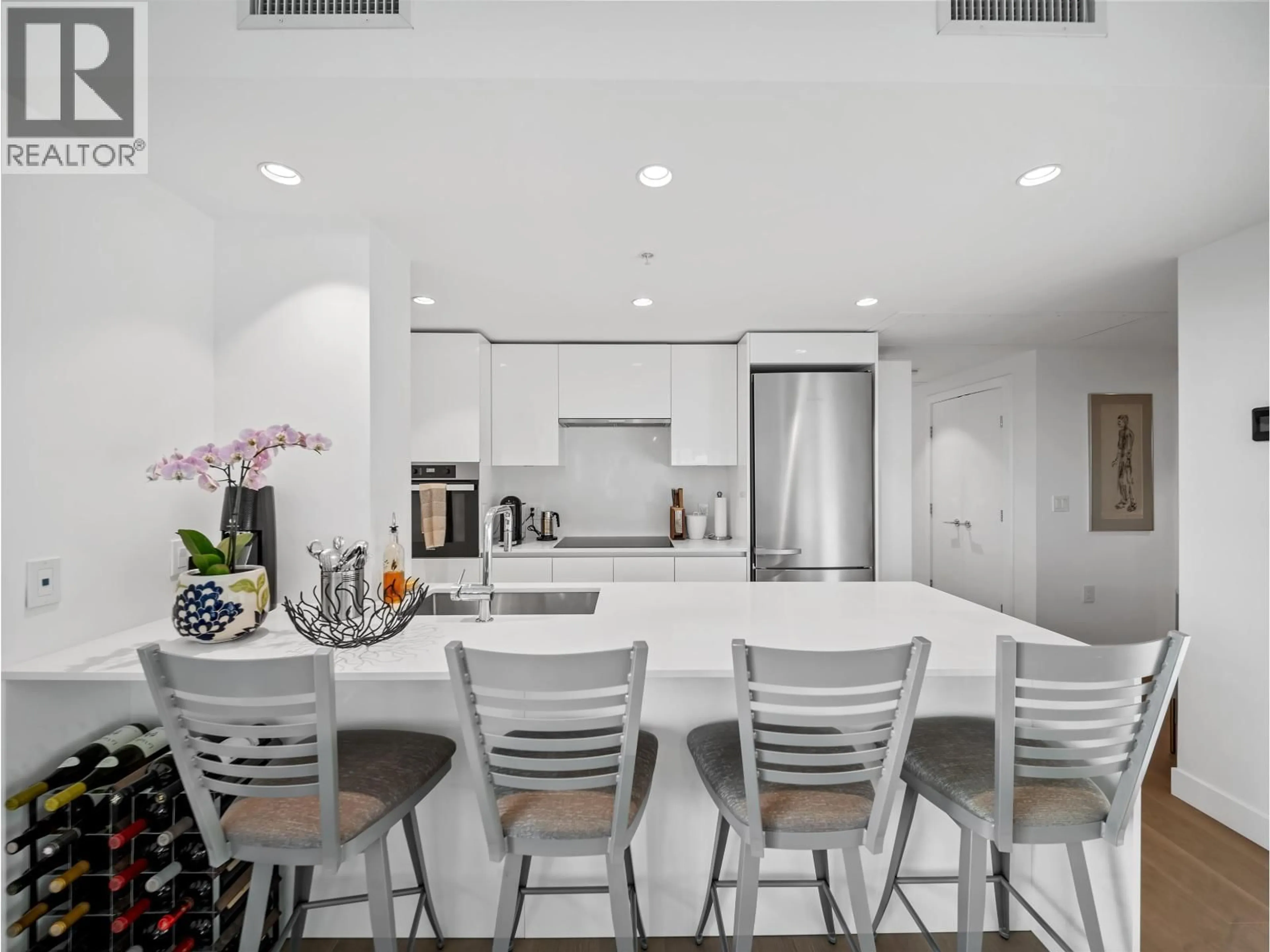 Contemporary kitchen, ceramic/tile floor for 1102 - 5766 GILBERT ROAD, Richmond British Columbia V7C0G2