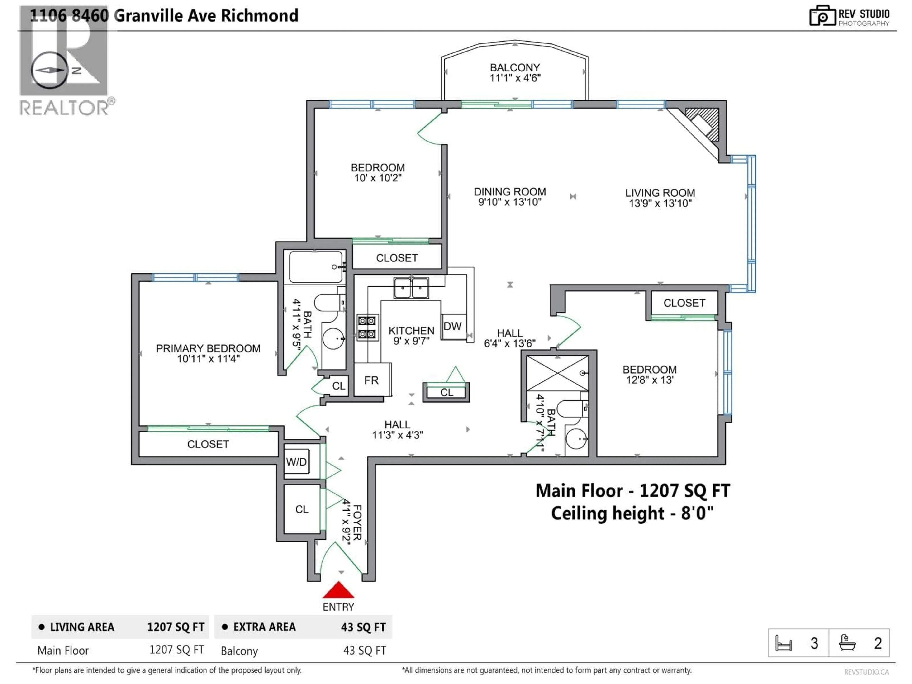 Floor plan for 1106 - 8460 GRANVILLE AVENUE, Richmond British Columbia V6Y1P6
