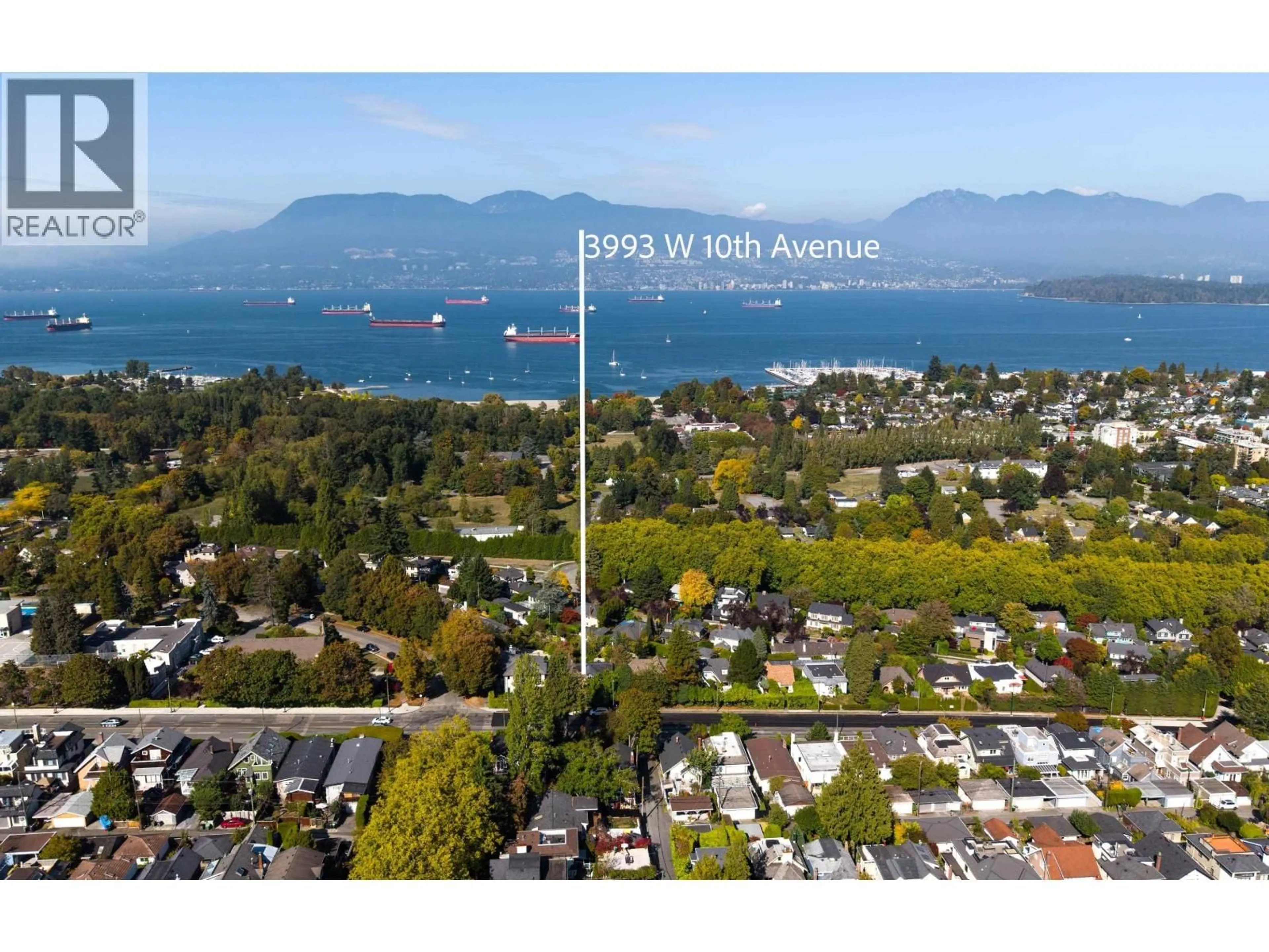 A pic from outside/outdoor area/front of a property/back of a property/a pic from drone, water/lake/river/ocean view for 3993 10TH AVENUE, Vancouver British Columbia V6R2G9