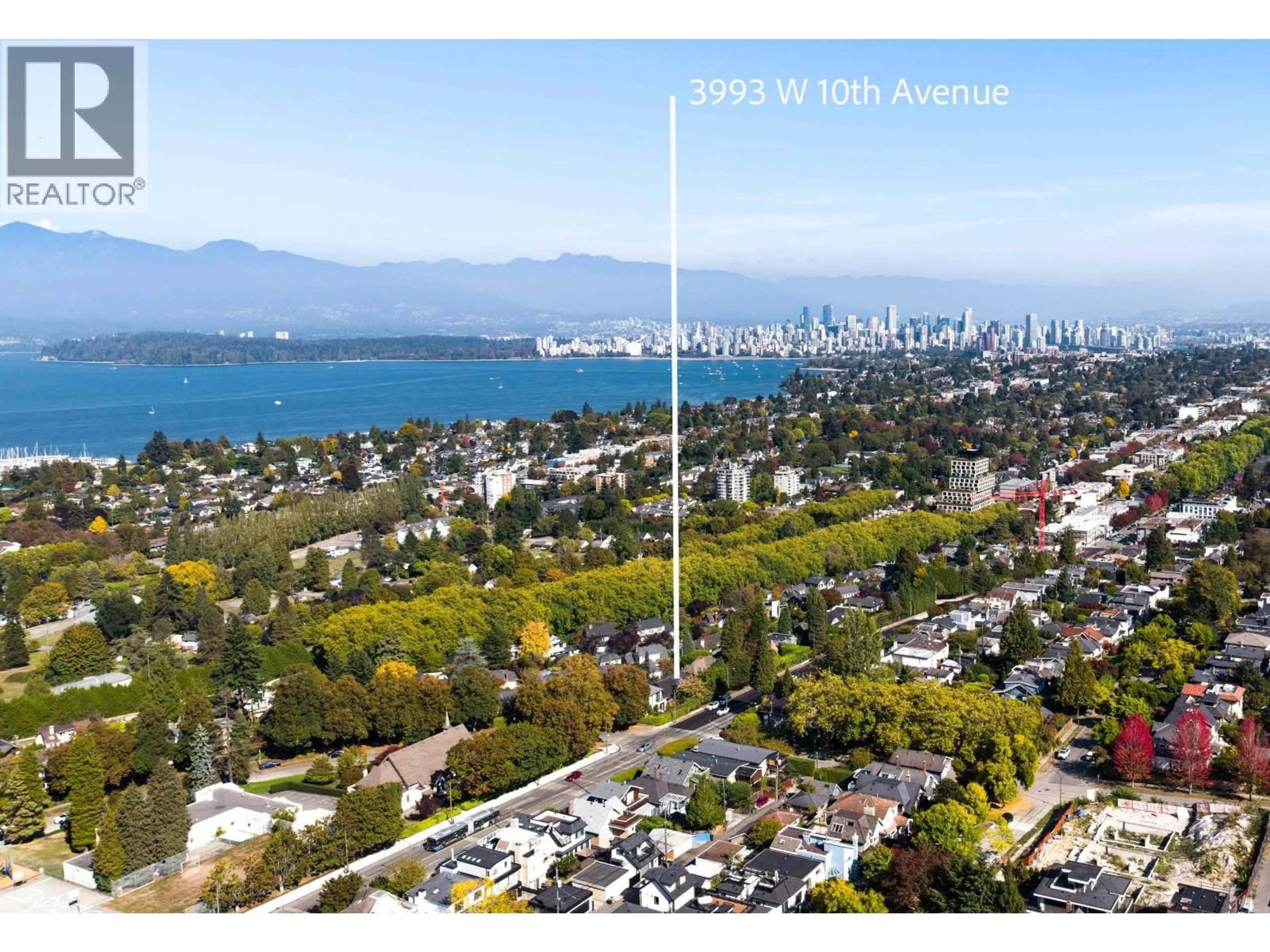 A pic from outside/outdoor area/front of a property/back of a property/a pic from drone, water/lake/river/ocean view for 3993 10TH AVENUE, Vancouver British Columbia V6R2G9