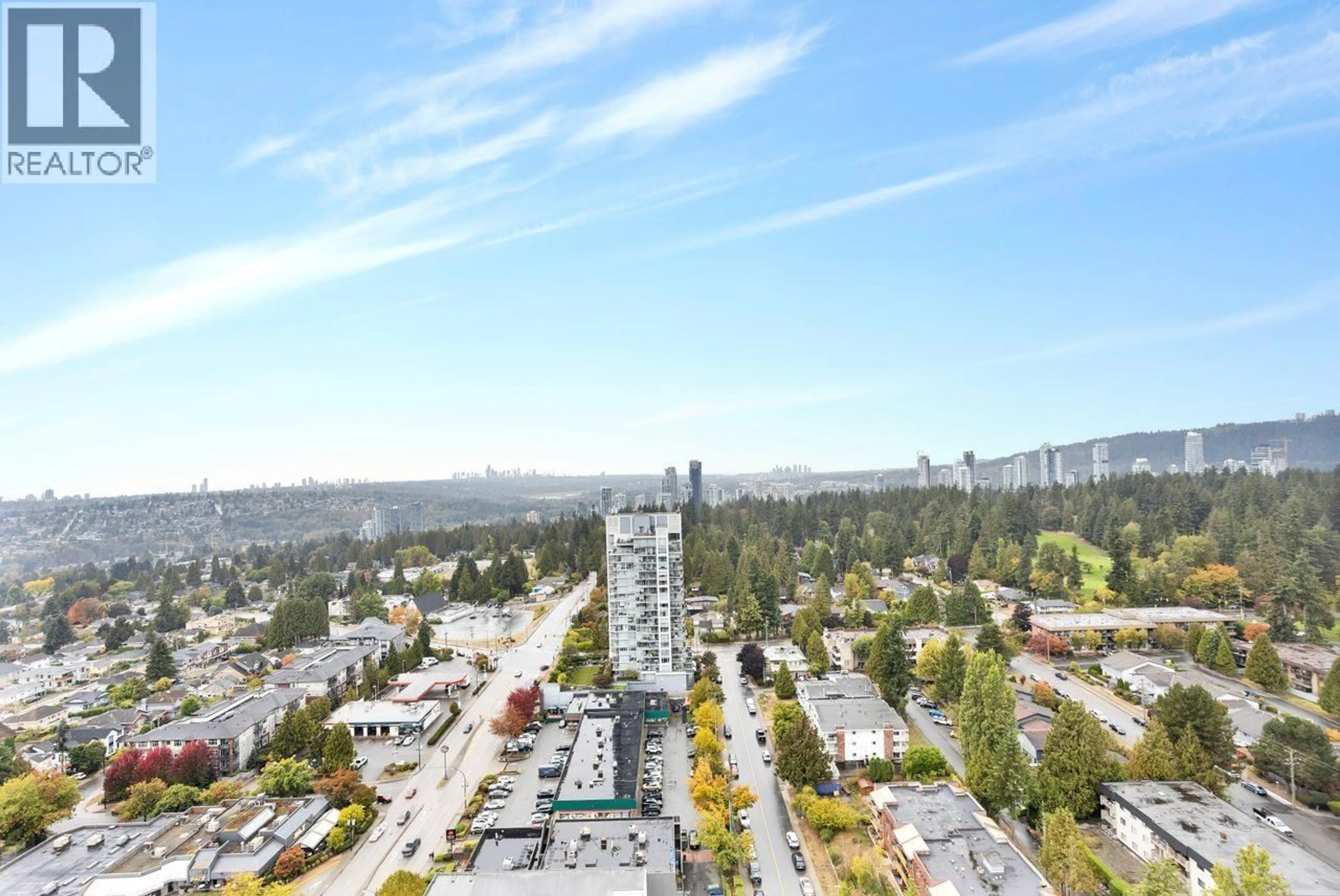 A pic from outside/outdoor area/front of a property/back of a property/a pic from drone, city buildings view from balcony for 2404 - 505 NELSON STREET, Coquitlam British Columbia V3J0R5
