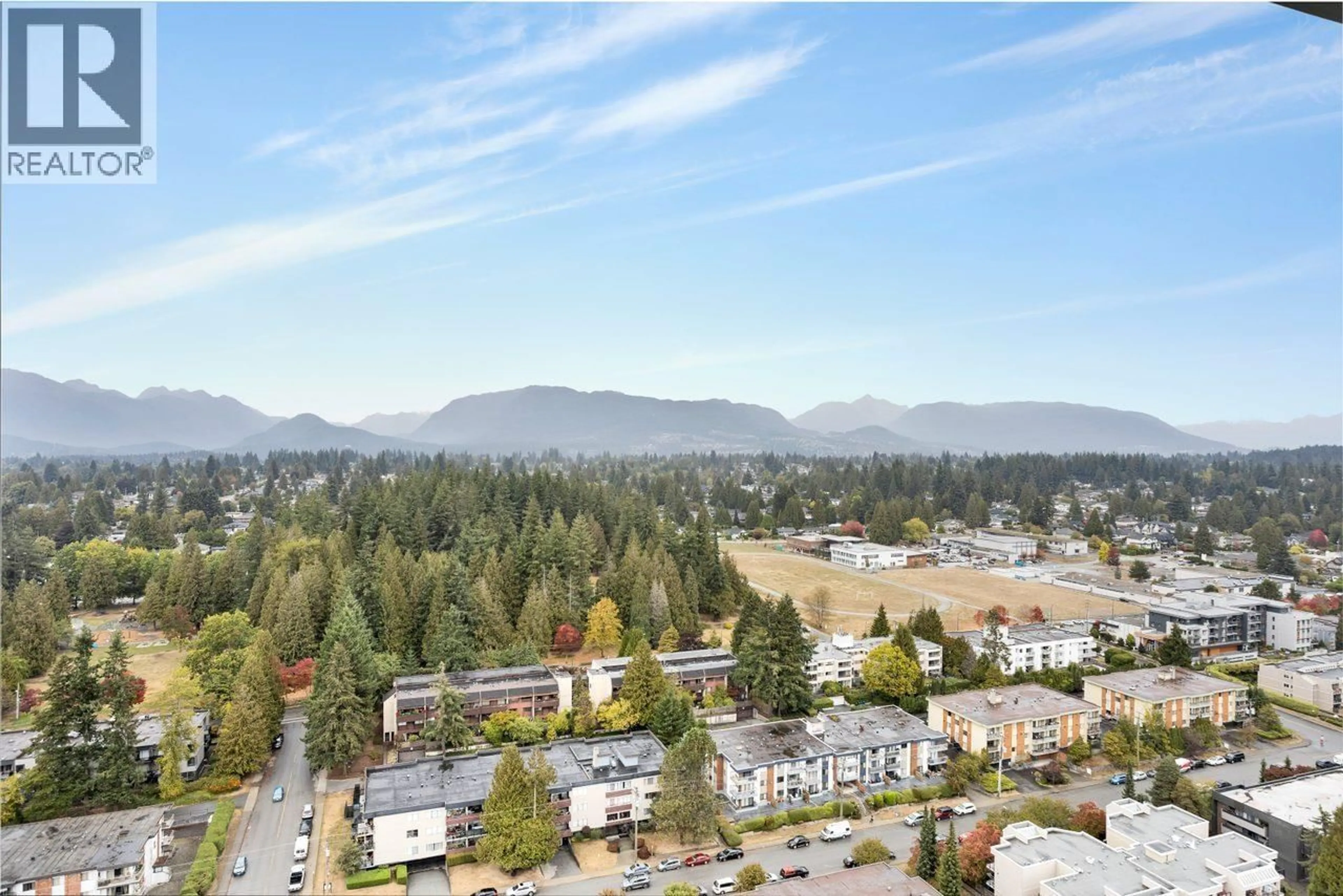 A pic from outside/outdoor area/front of a property/back of a property/a pic from drone, mountain view for 2404 - 505 NELSON STREET, Coquitlam British Columbia V3J0R5