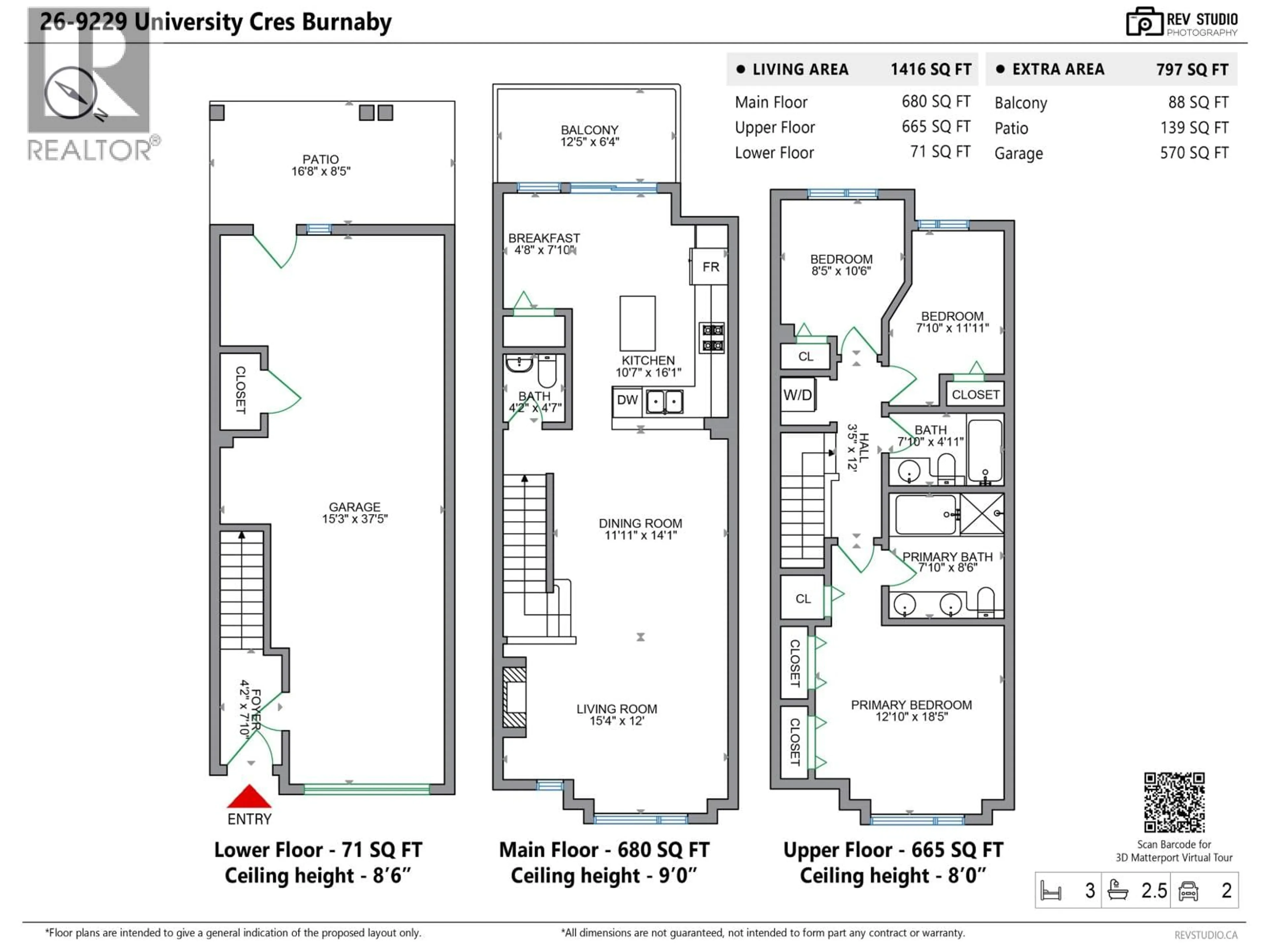 Floor plan for 26 - 9229 UNIVERSITY CRESCENT, Burnaby British Columbia V5A4Z2
