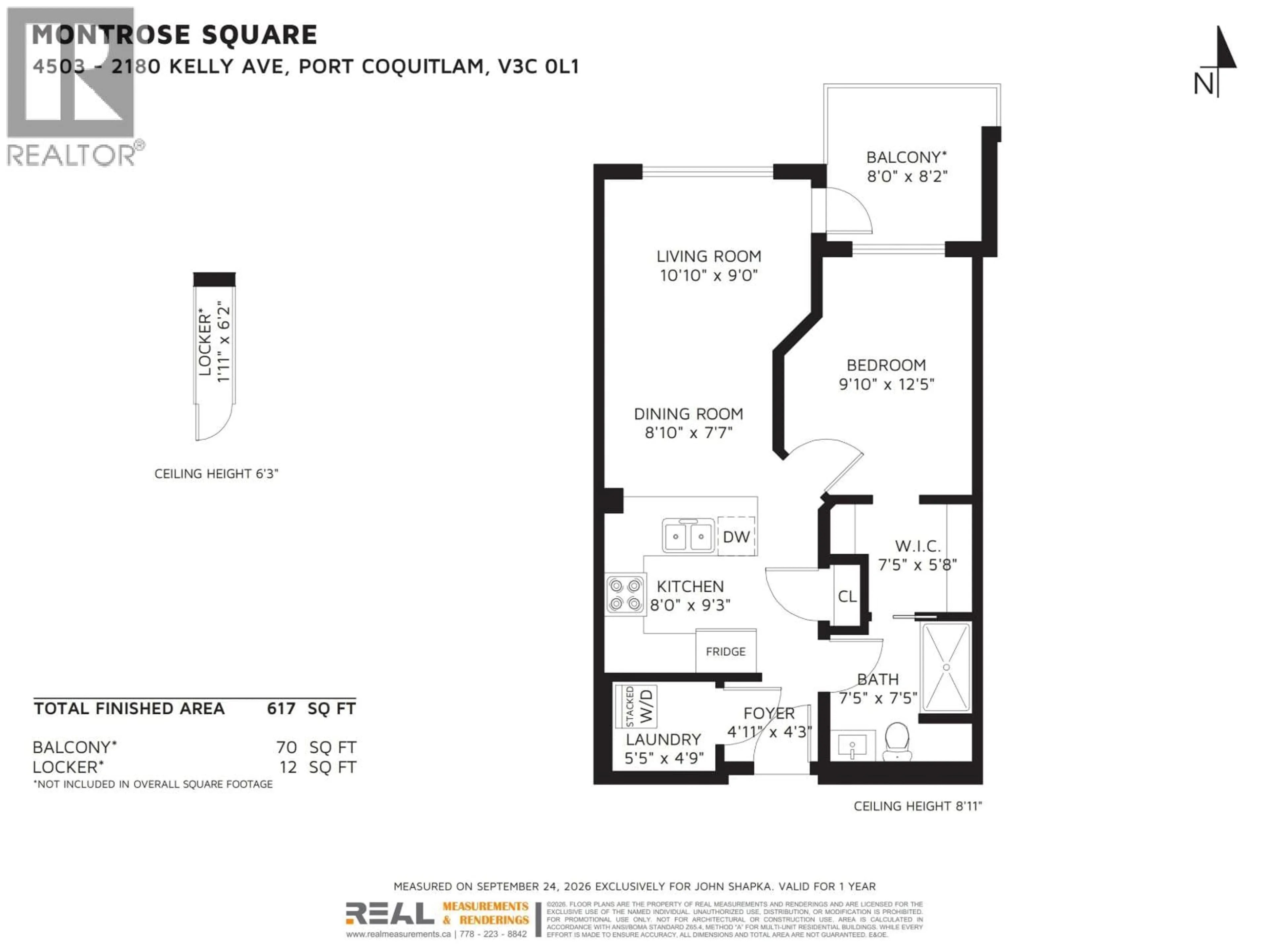Floor plan for 4503 - 2180 KELLY AVENUE, Port Coquitlam British Columbia V3C0L1