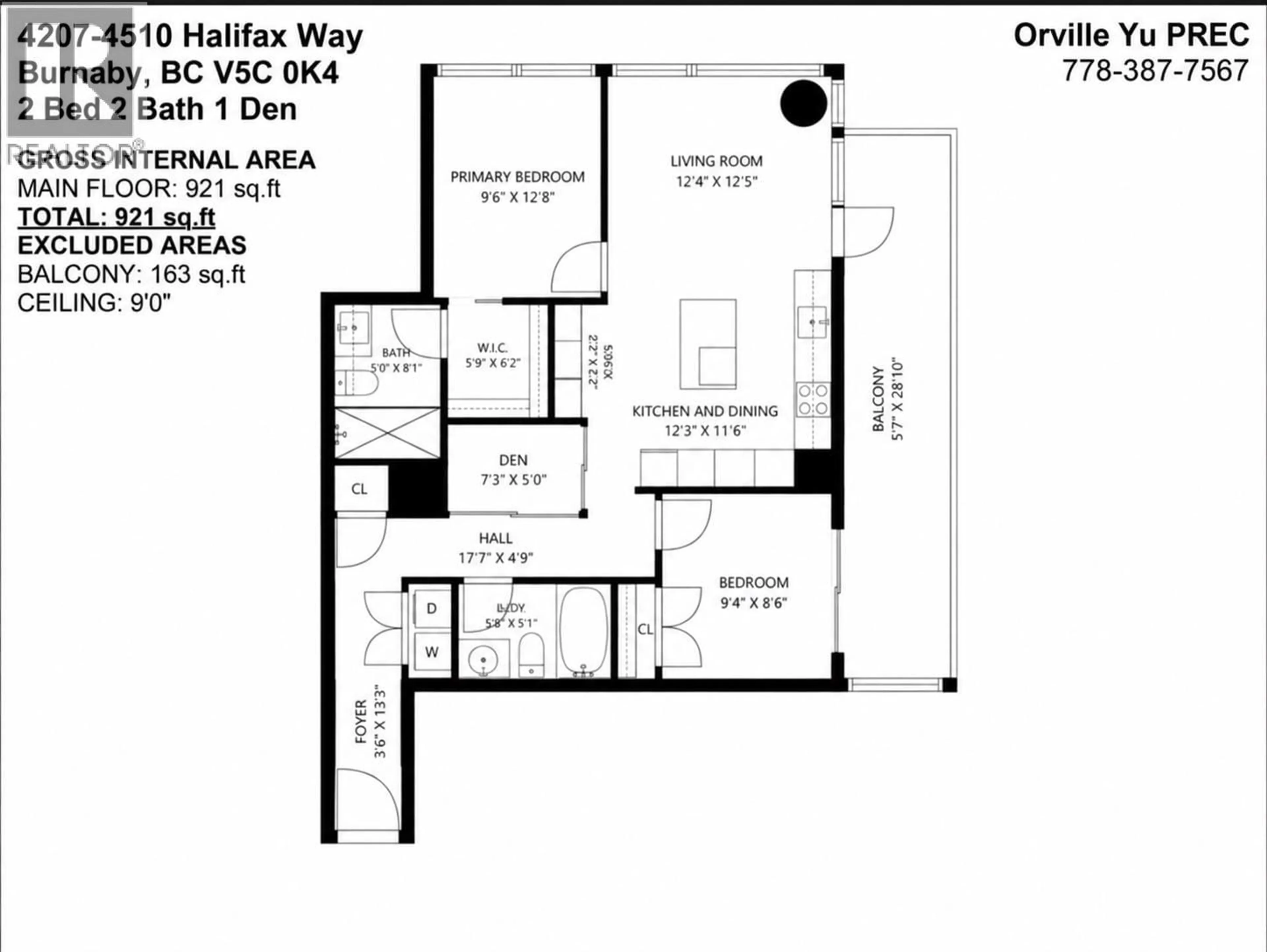 Floor plan for 4207 - 4510 HALIFAX WAY, Burnaby British Columbia V5C0K4