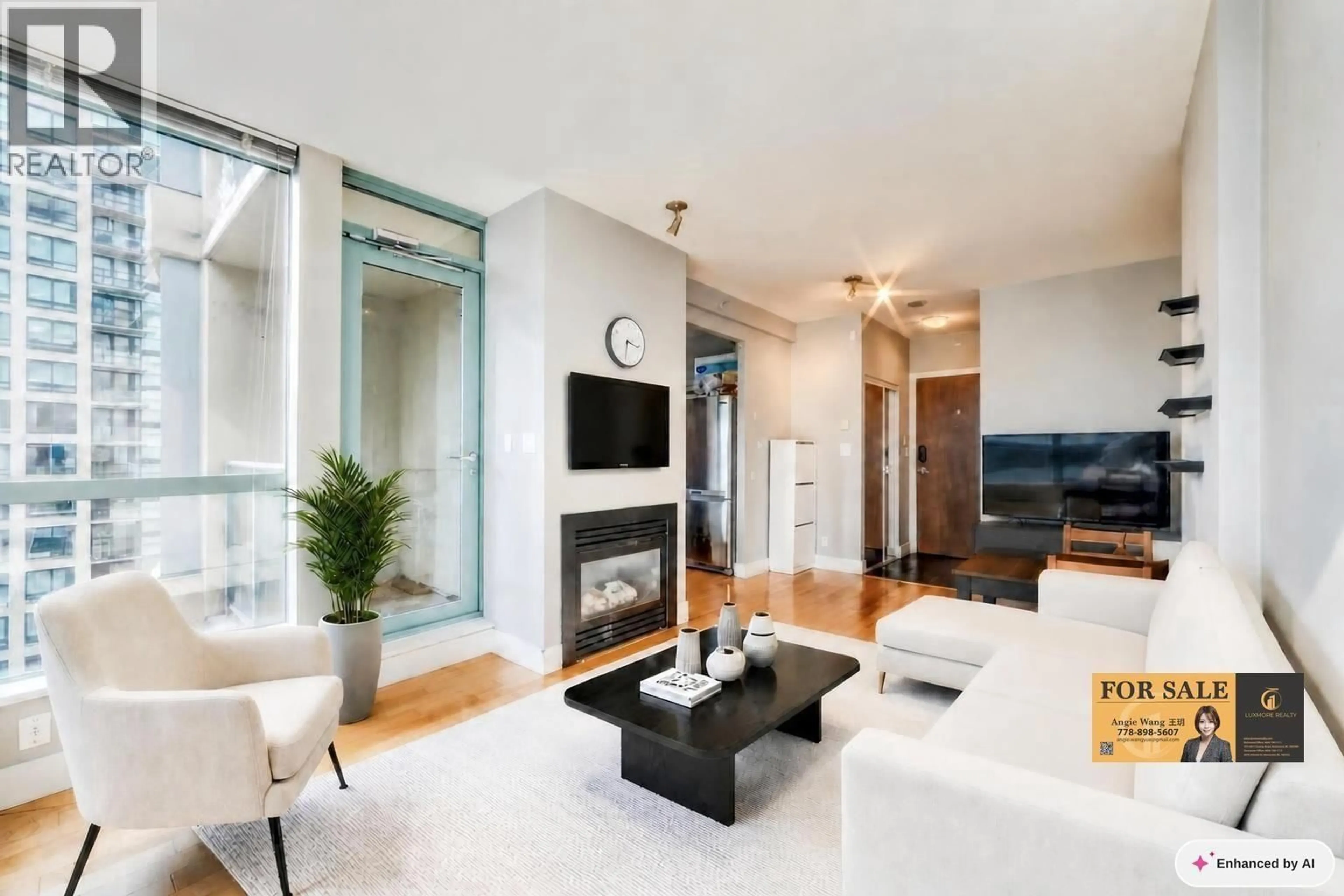 Living room with furniture, unknown for 1003 - 1238 BURRARD STREET, Vancouver British Columbia V6Z3E1