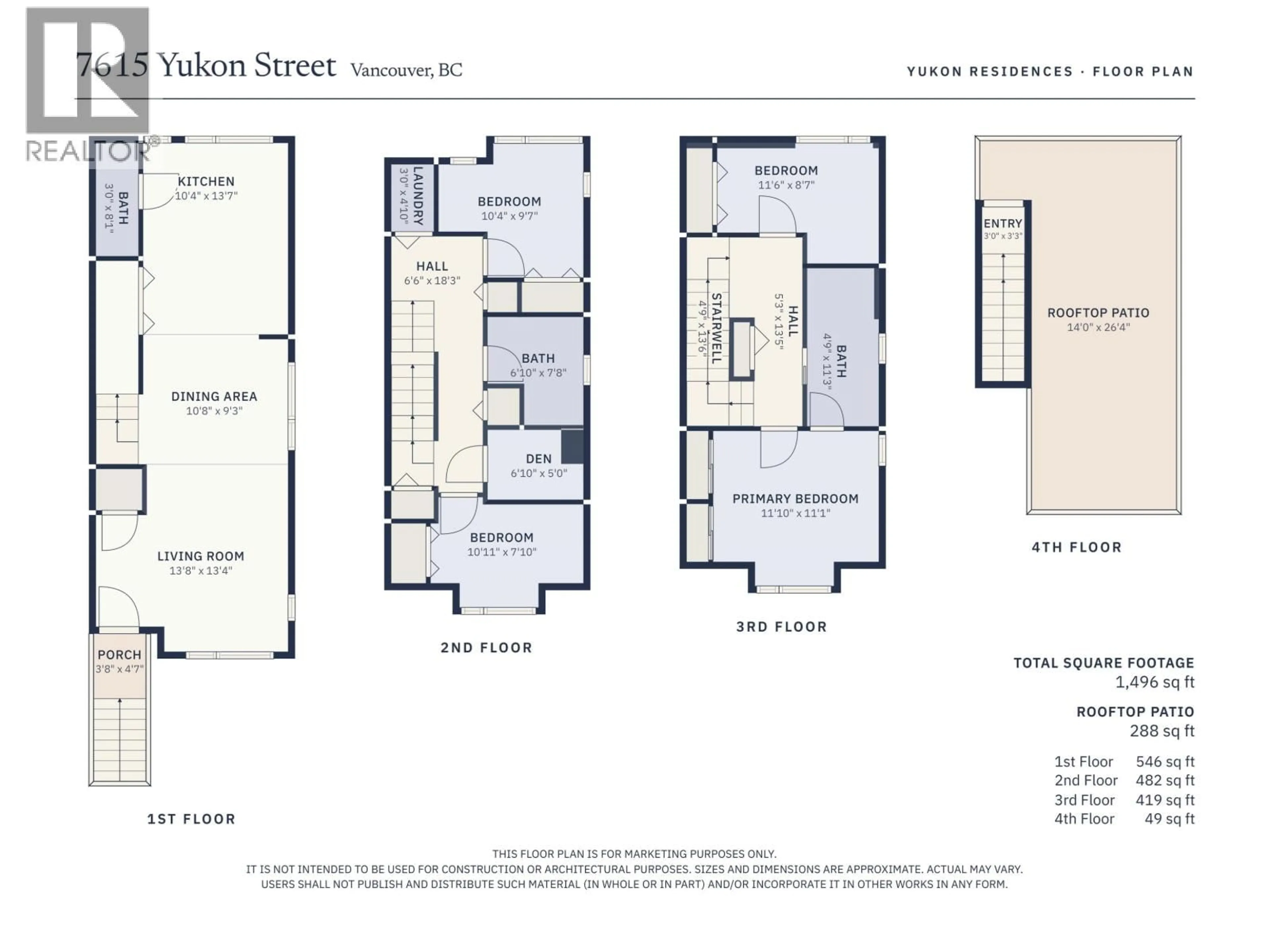 Floor plan for 7615 YUKON STREET, Vancouver British Columbia V5X2Y4