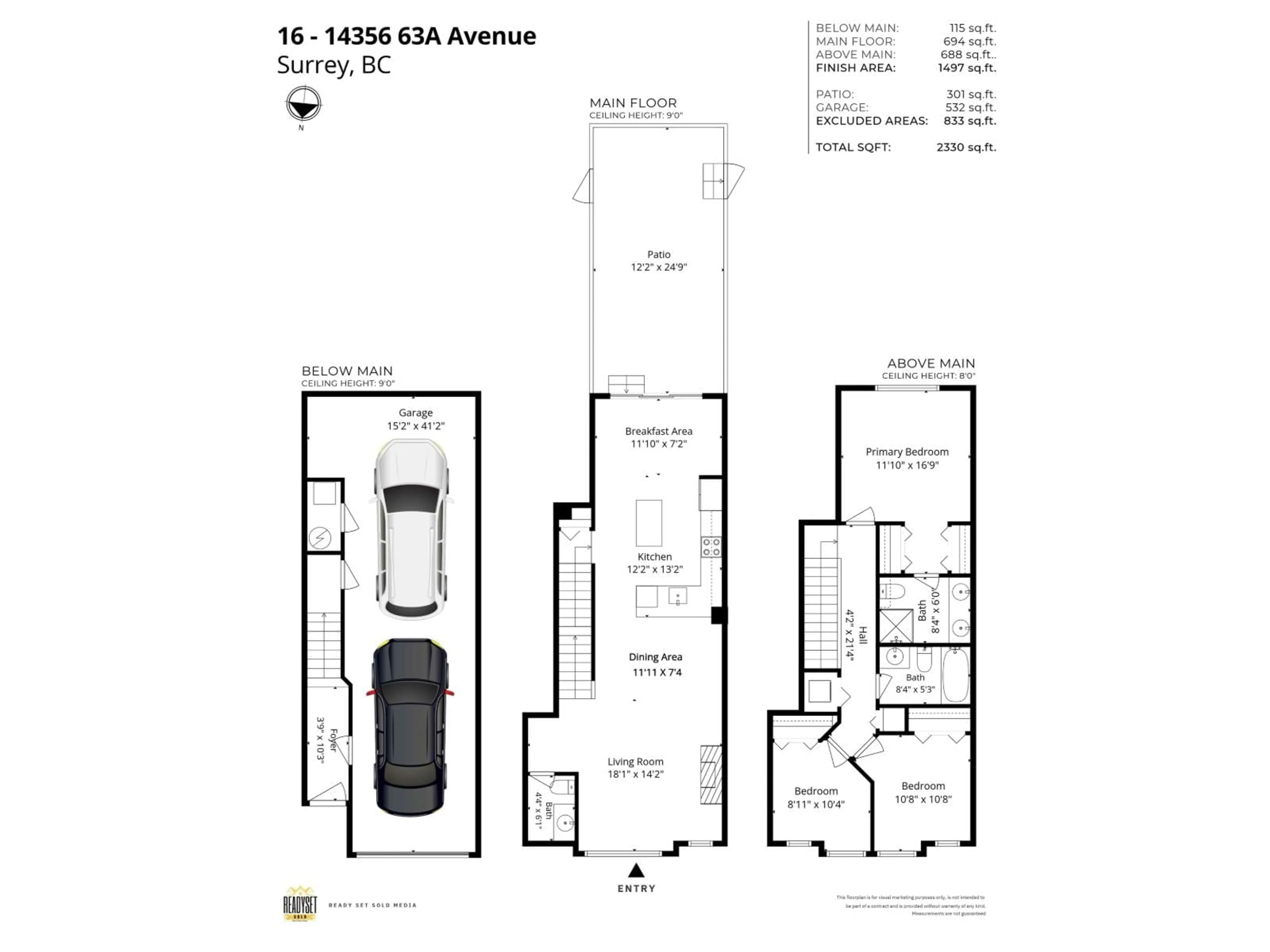 Floor plan for 16 - 14356 63A AVENUE, Surrey British Columbia V3X0E3